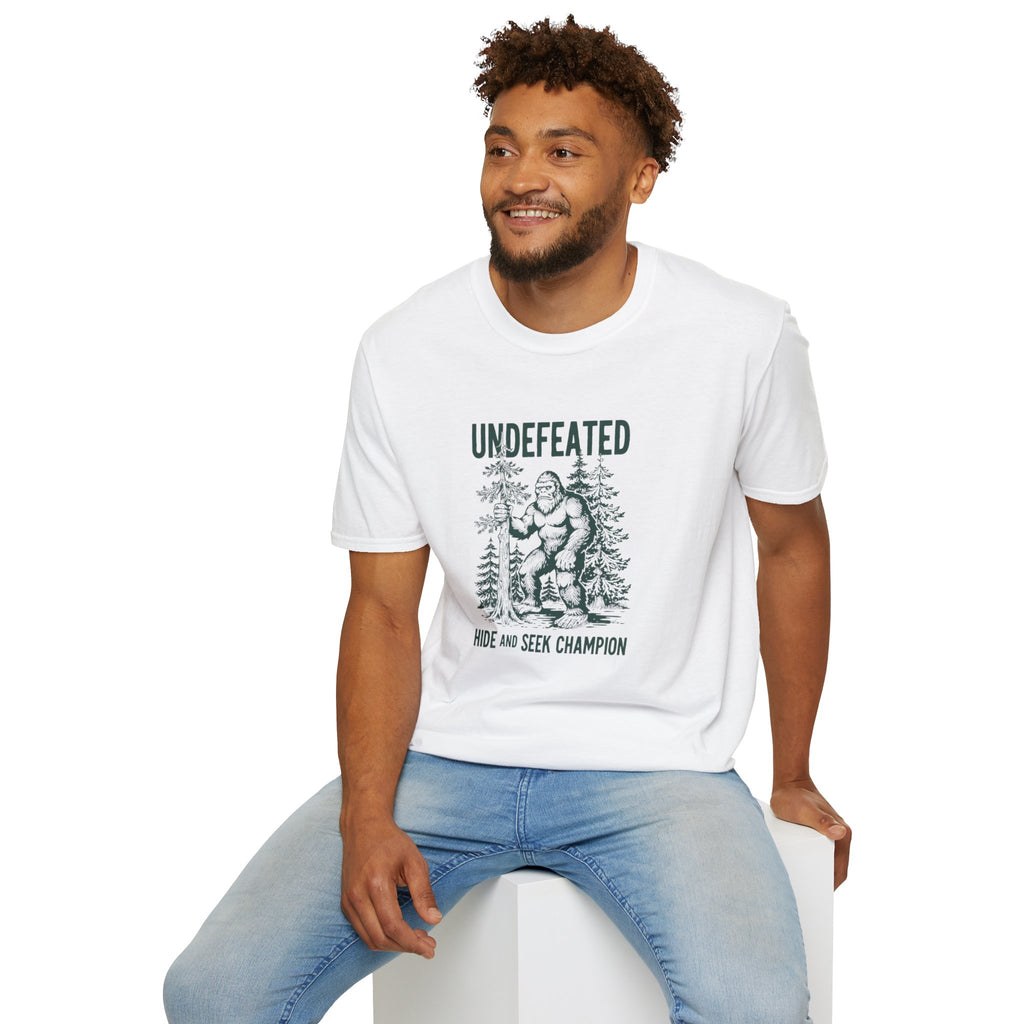 Undefeated Bigfoot T-Shirt — 'Hide and Seek Champion' Graphic Tee