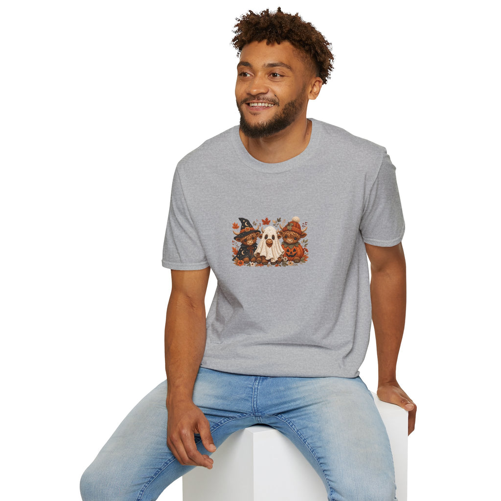 Halloween Cows Trio T-Shirt — Cute Funny Gift for Her Ghost & Pumpkin Fall Tee