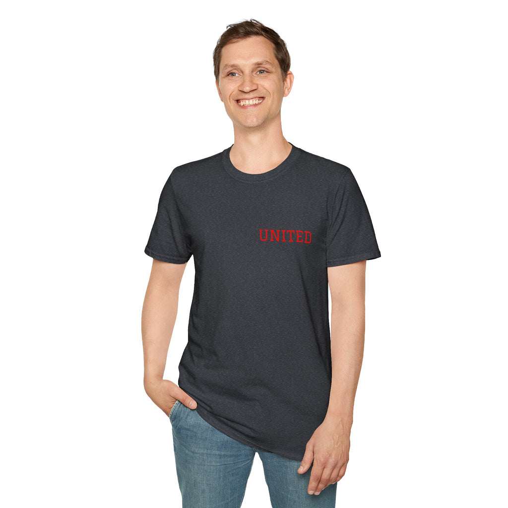United American Flag T-Shirt — Patriotic Gift for Him Red Chest Graphic Tee