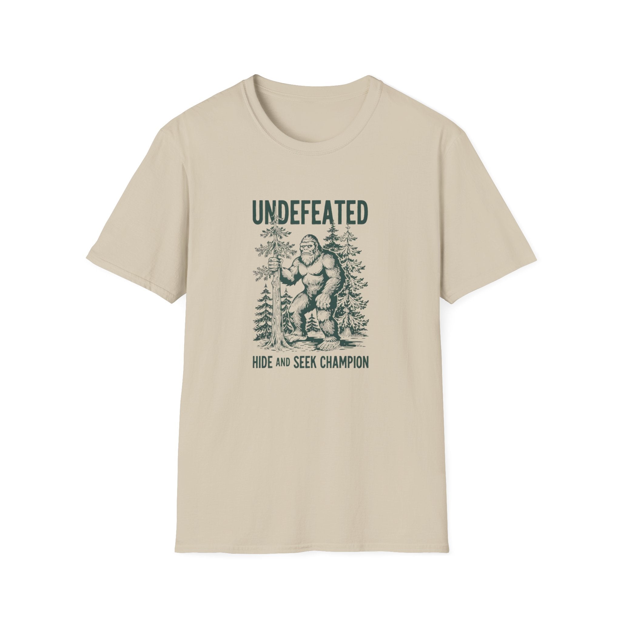 Undefeated Bigfoot T-Shirt — 'Hide and Seek Champion' Graphic Tee