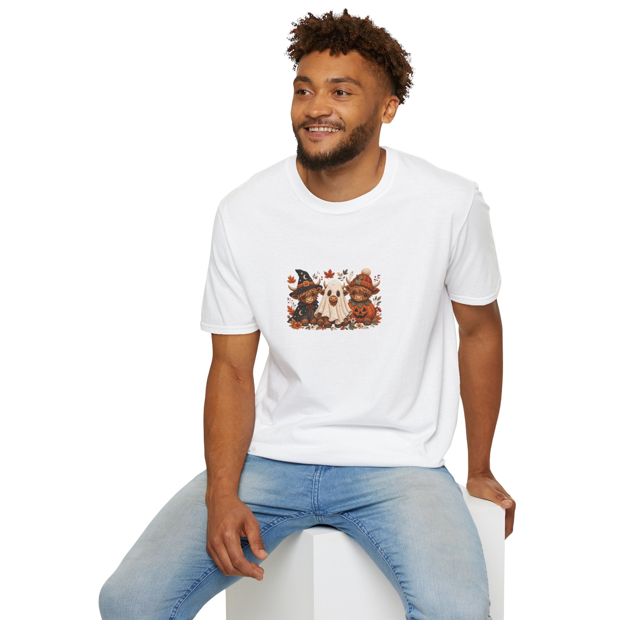 Halloween Cows Trio T-Shirt — Cute Funny Gift for Her Ghost & Pumpkin Fall Tee