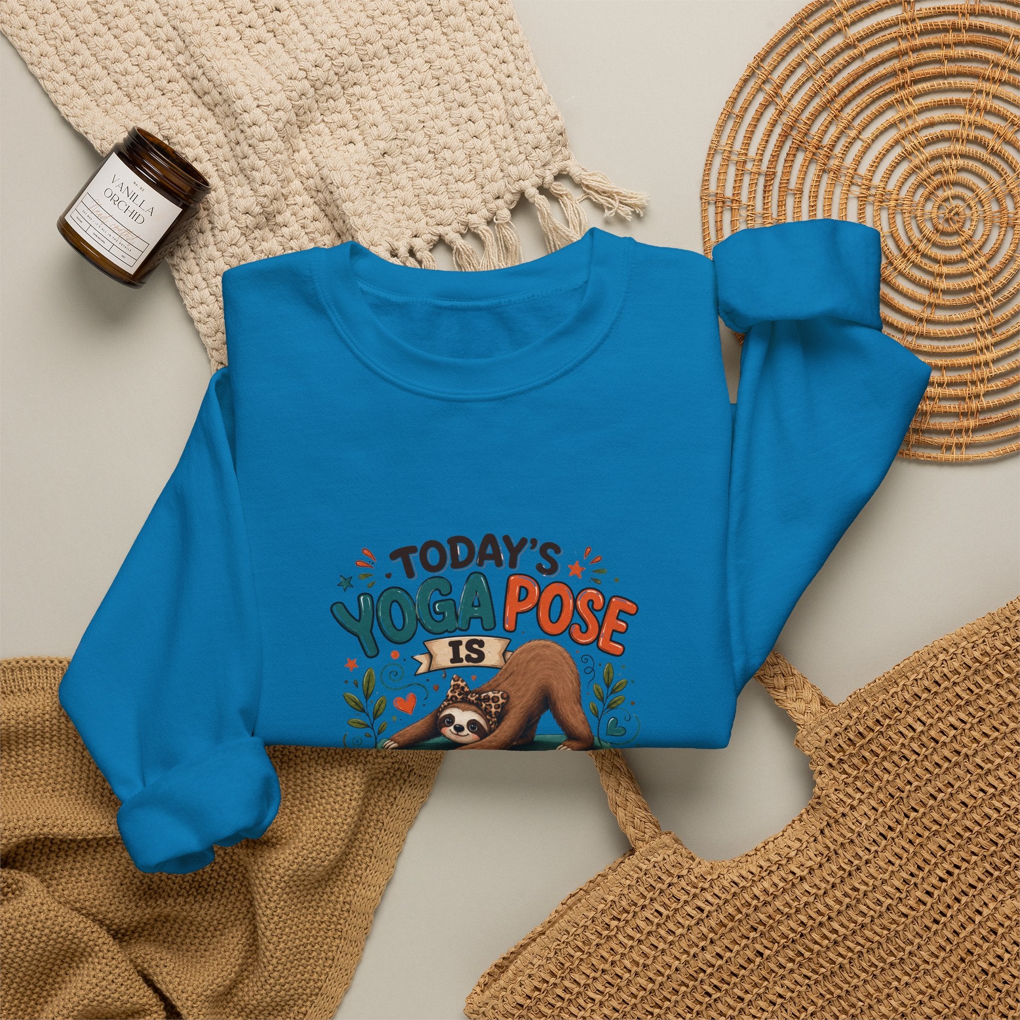Downward Spiral Sloth Sweatshirt — Funny Lazy Gift for Her Yoga Pose Crewneck