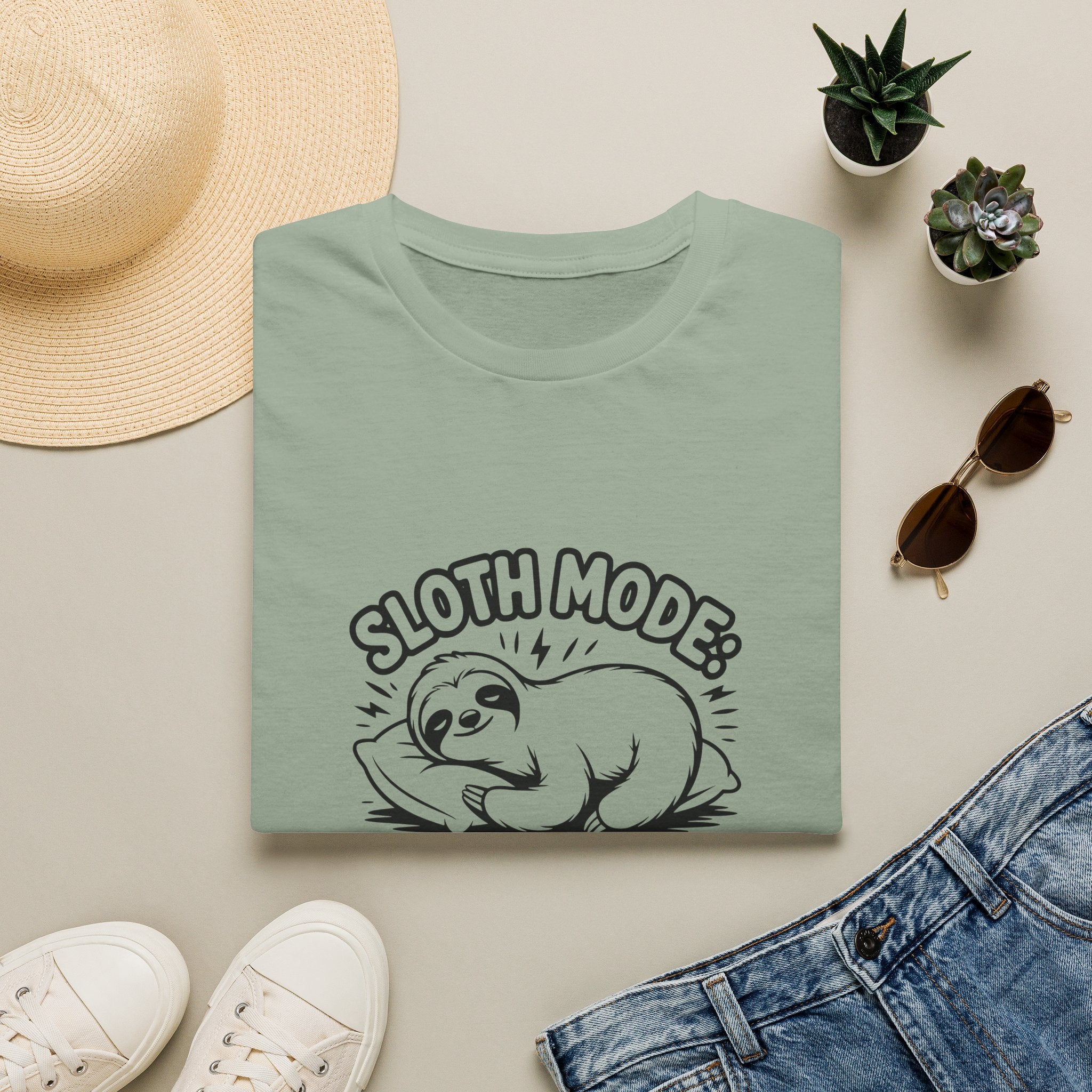 Sloth Mode Activated T-Shirt — Funny Lazy Gift for Her Cute Animal Graphic Tee