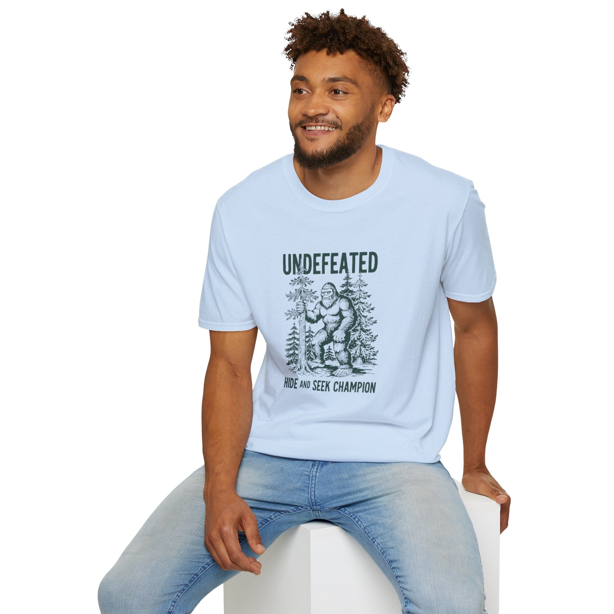 Undefeated Bigfoot T-Shirt — 'Hide and Seek Champion' Graphic Tee
