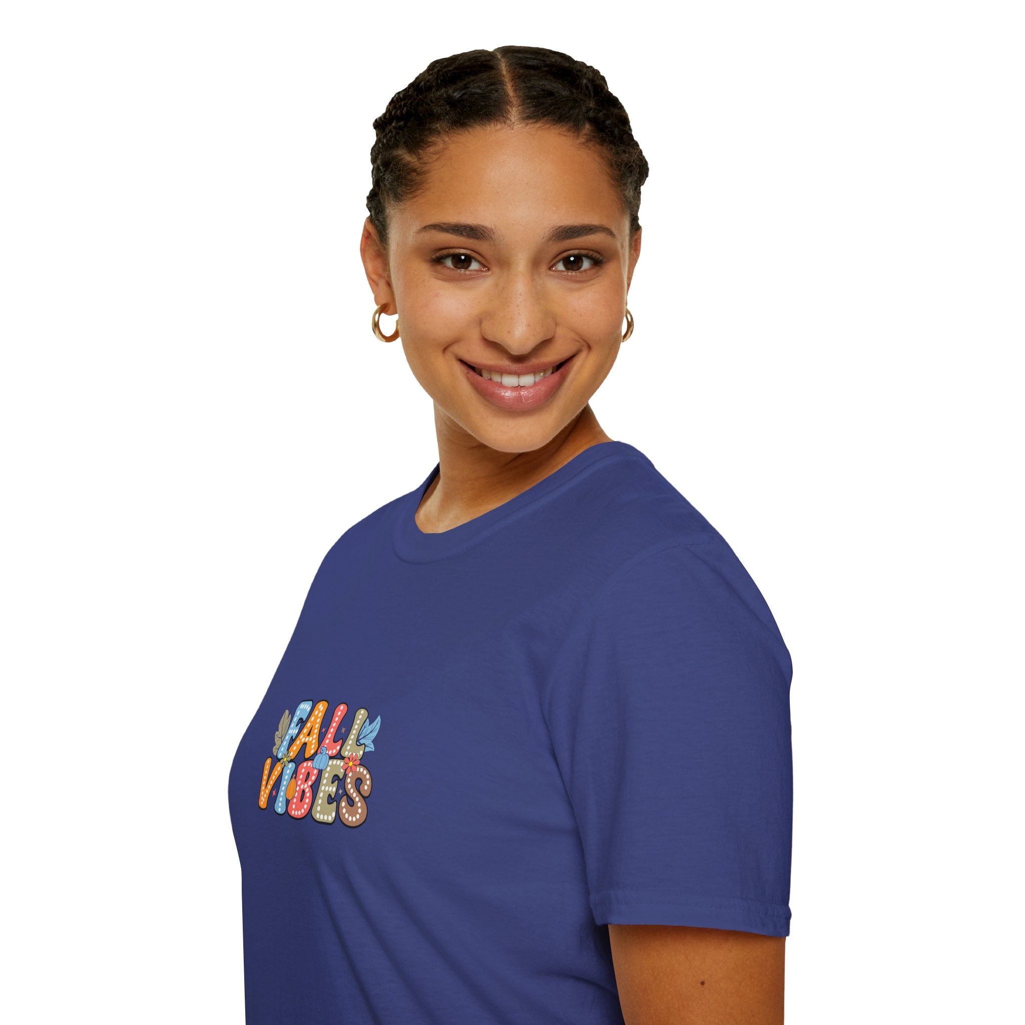 Fall Vibes Colorful Autumn T-Shirt — Cute Fall Gift for Women Graphic Tee