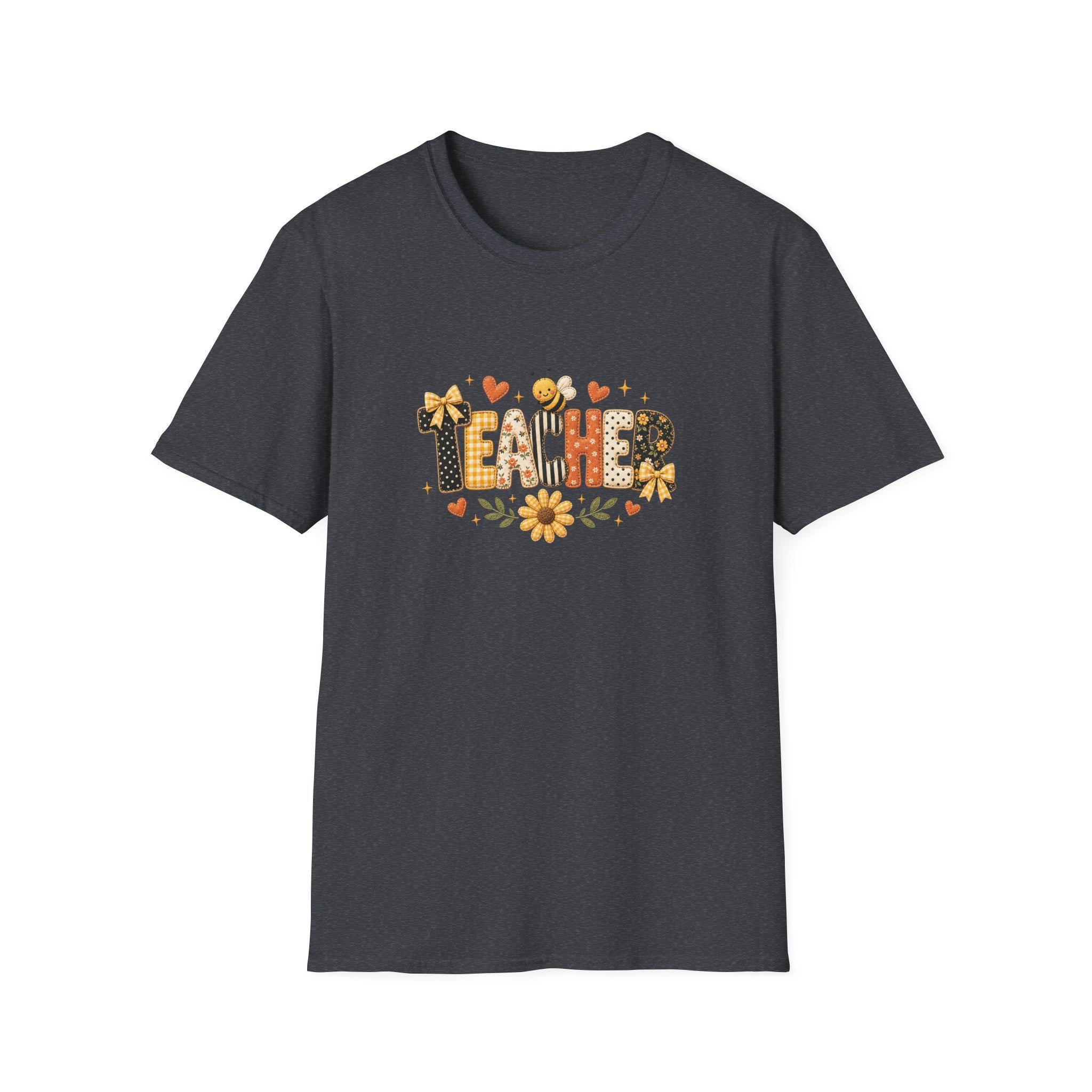 Teacher Floral Bee T-Shirt — Cute Back-to-School Gift for Teachers Graphic Tee