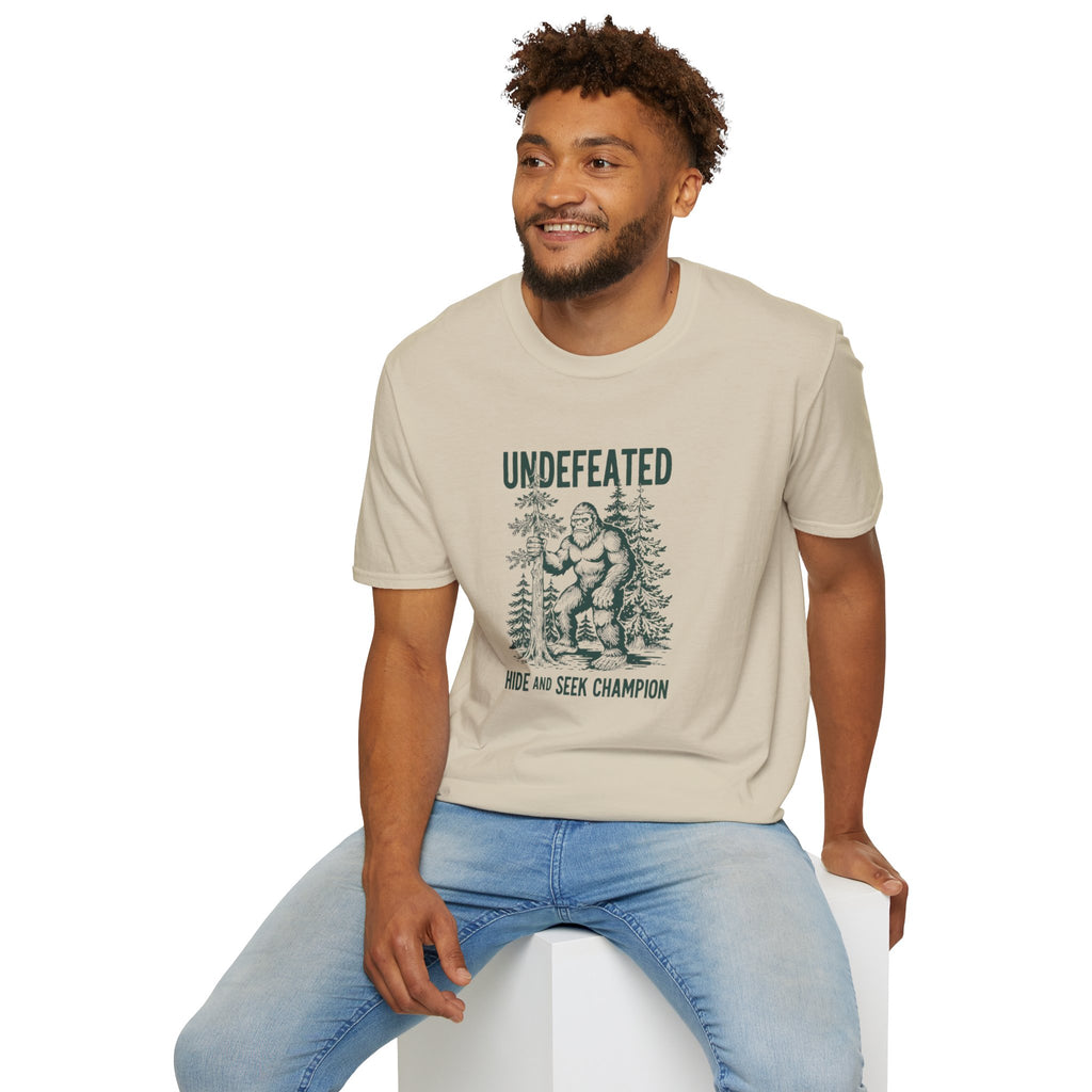 Undefeated Bigfoot T-Shirt — 'Hide and Seek Champion' Graphic Tee