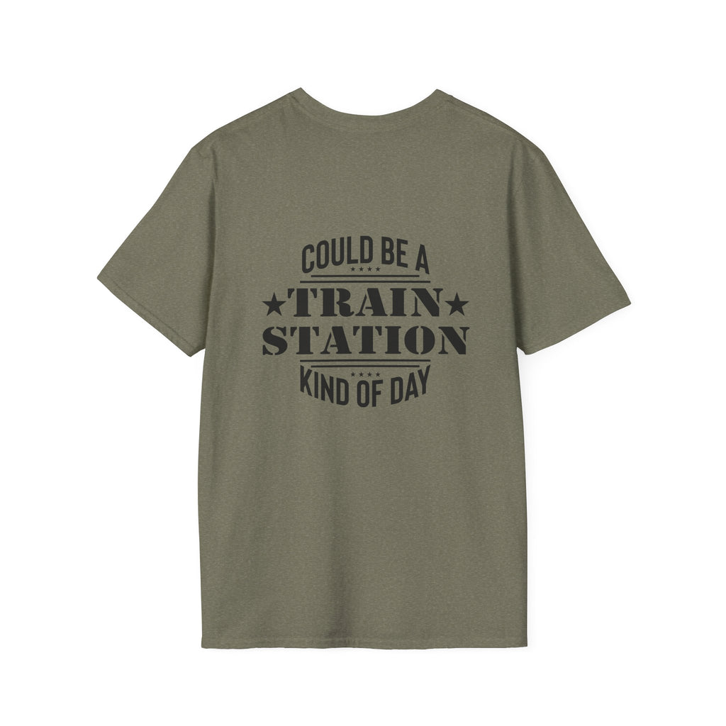 Could Be a Train Station Kind of Day T-Shirt — Funny Sarcastic Gift for Her Pocket Tee