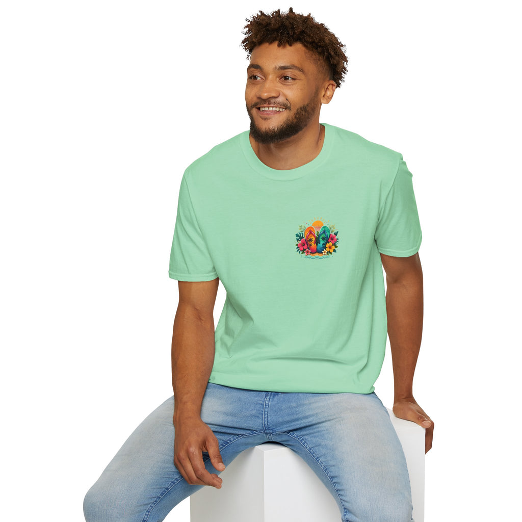 Floral Surf Chest Print T-Shirt — Cute Beach Gift for Women Graphic Tee