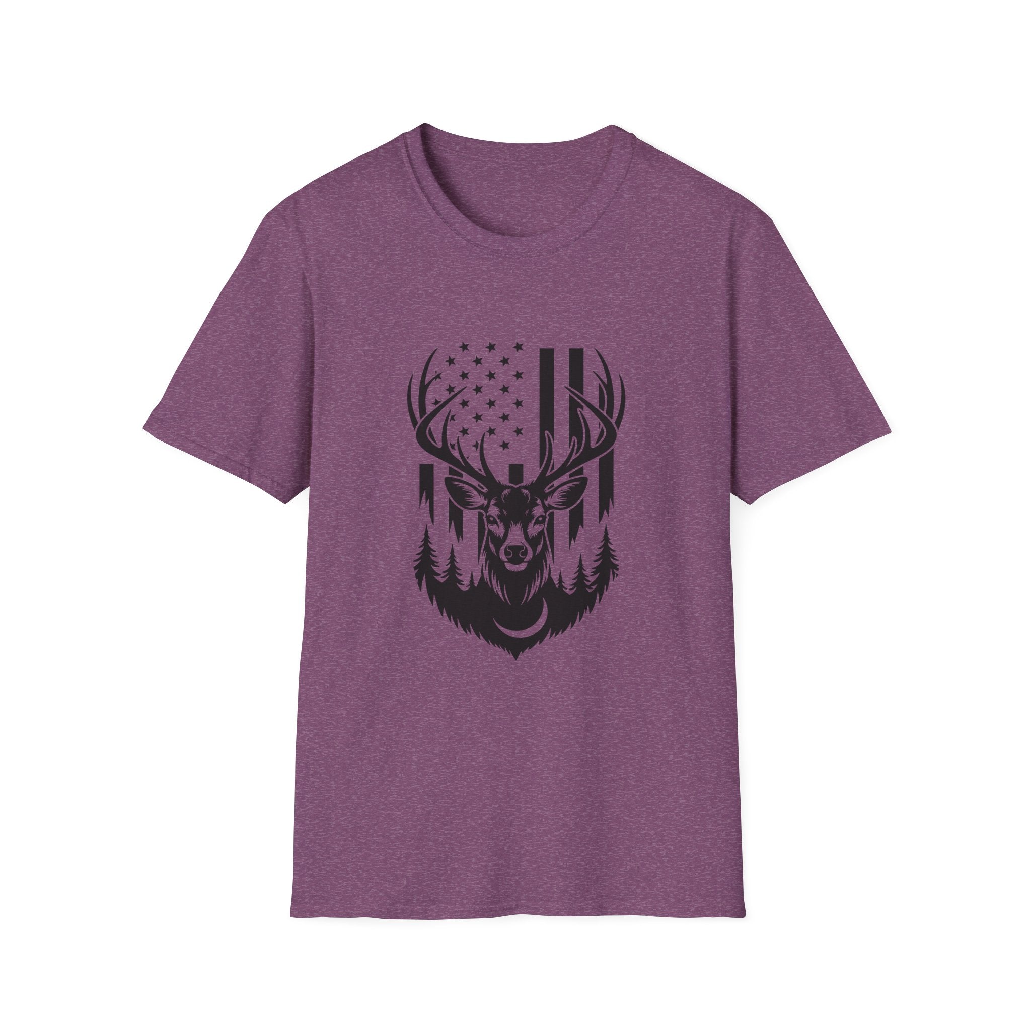 Rustic American Flag Buck T-Shirt — Patriotic Hunting Gift for Men Wildlife Tee