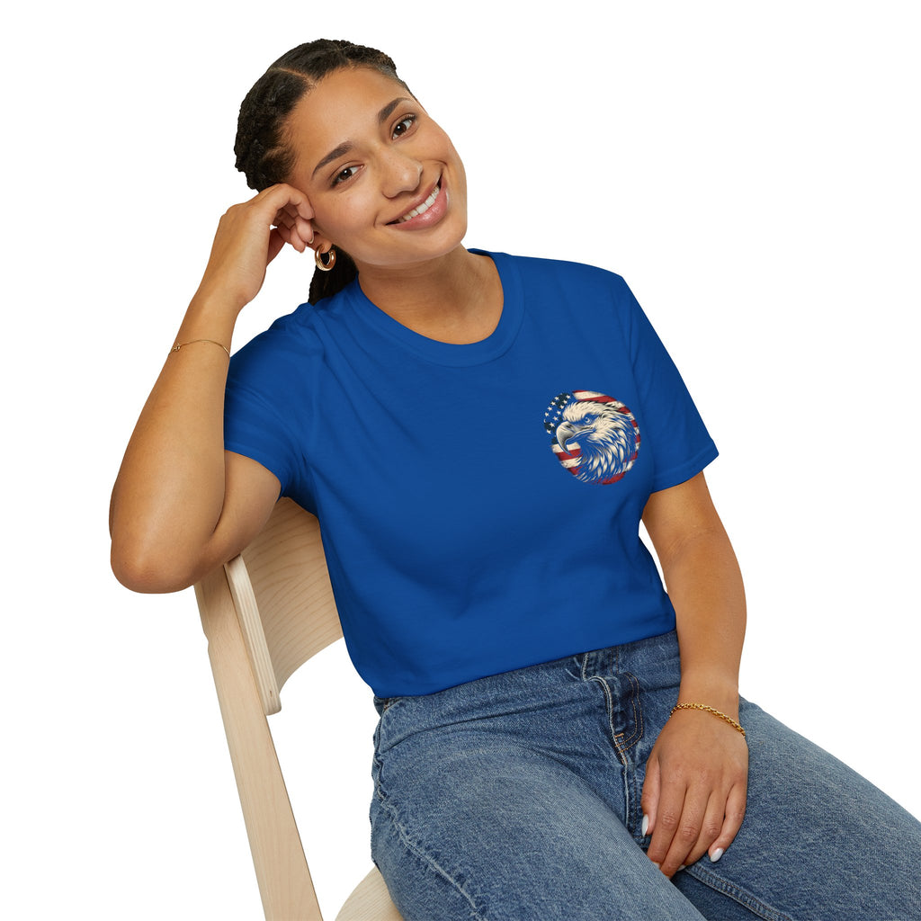 Patriotic Bald Eagle T-Shirt — American Flag Gift for Him Fourth of July Graphic Tee