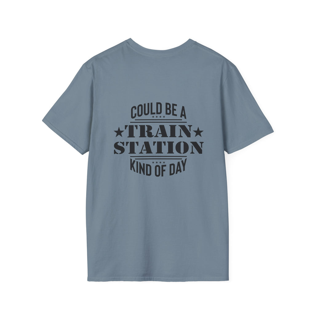 Could Be a Train Station Kind of Day T-Shirt — Funny Sarcastic Gift for Her Pocket Tee