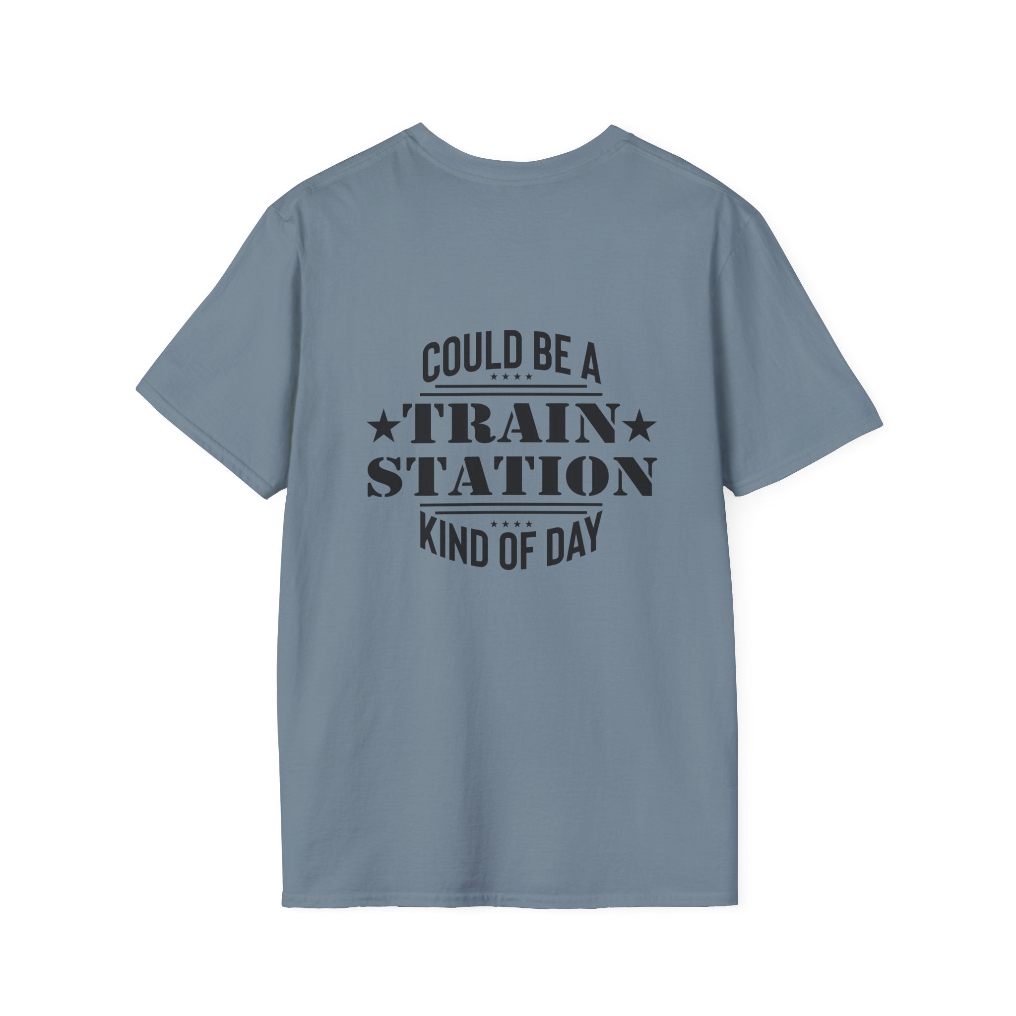 Could Be a Train Station Kind of Day T-Shirt — Funny Sarcastic Gift for Her Pocket Tee