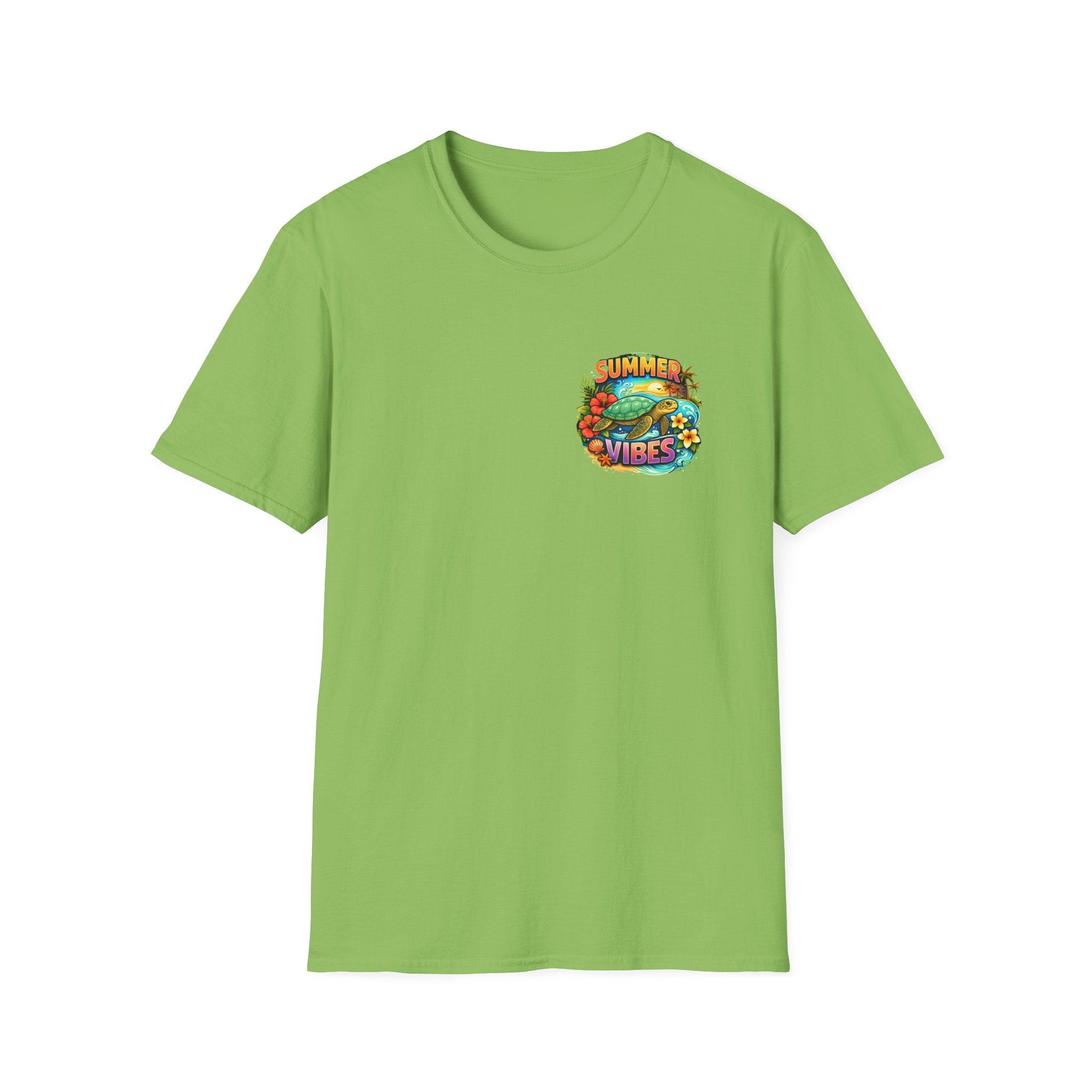 Summer Vibes Sea Turtle T-Shirt — Cute Beach Gift for Women Surf Floral Graphic Tee