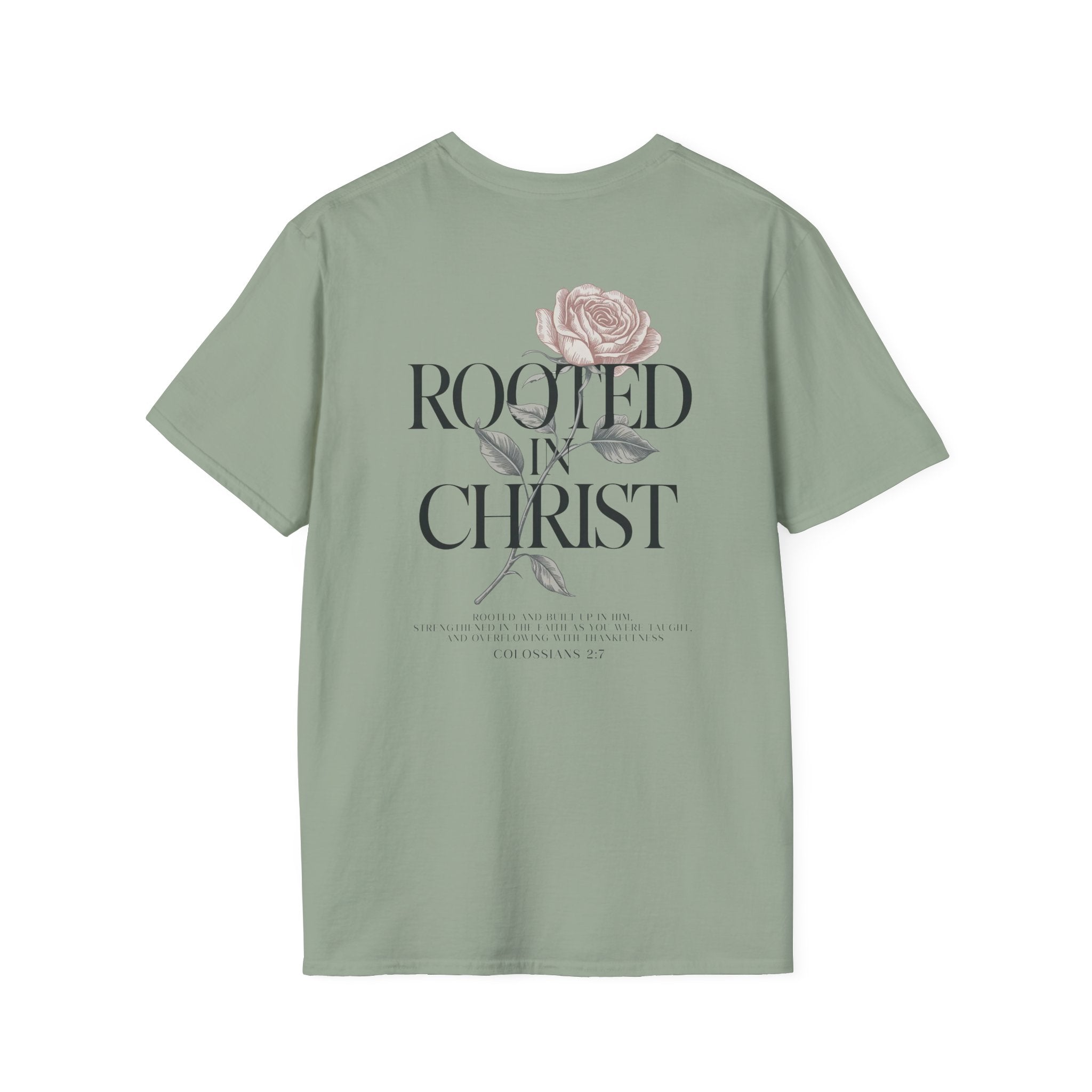Rooted in Christ Floral T-Shirt — Christian Gift for Women Faith Graphic Tee