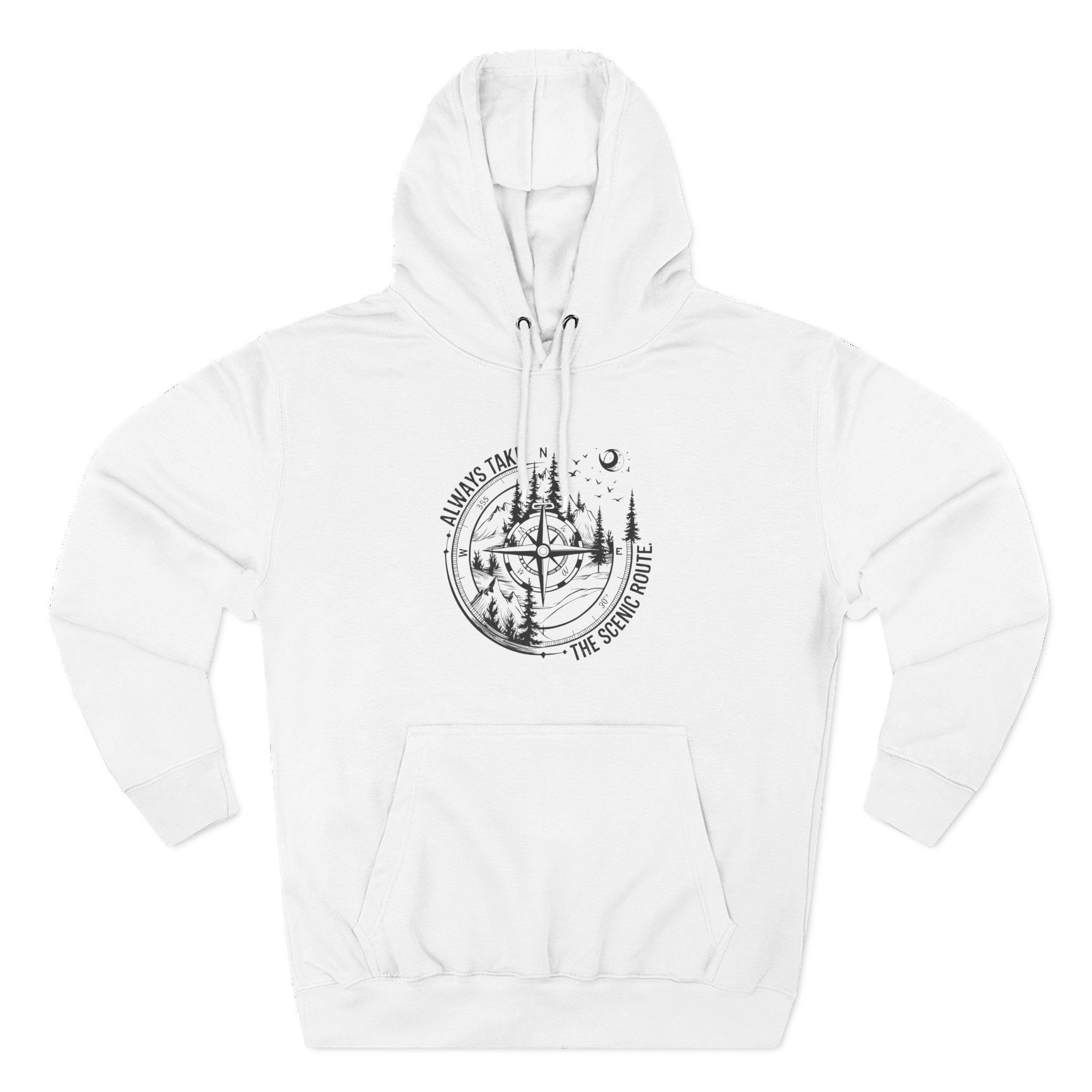 Hoodie — "Always Take the Scenic Route" Camping Graphic Pullover