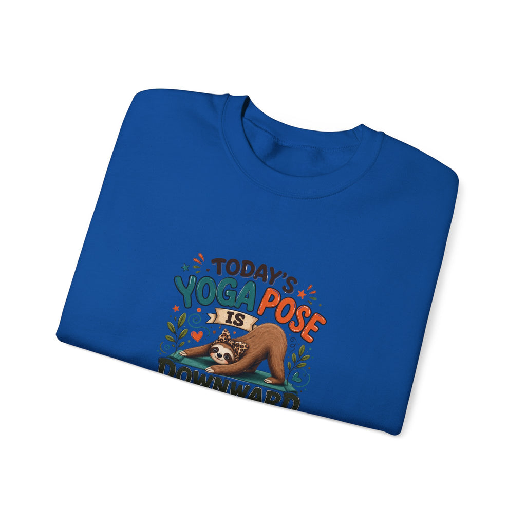 Downward Spiral Sloth Sweatshirt — Funny Lazy Gift for Her Yoga Pose Crewneck