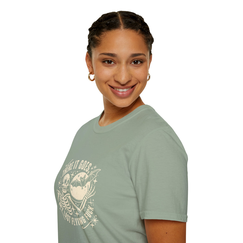 There It Goes Skull Moon & Bat T-Shirt — Cute Halloween Gift for Women Graphic Tee