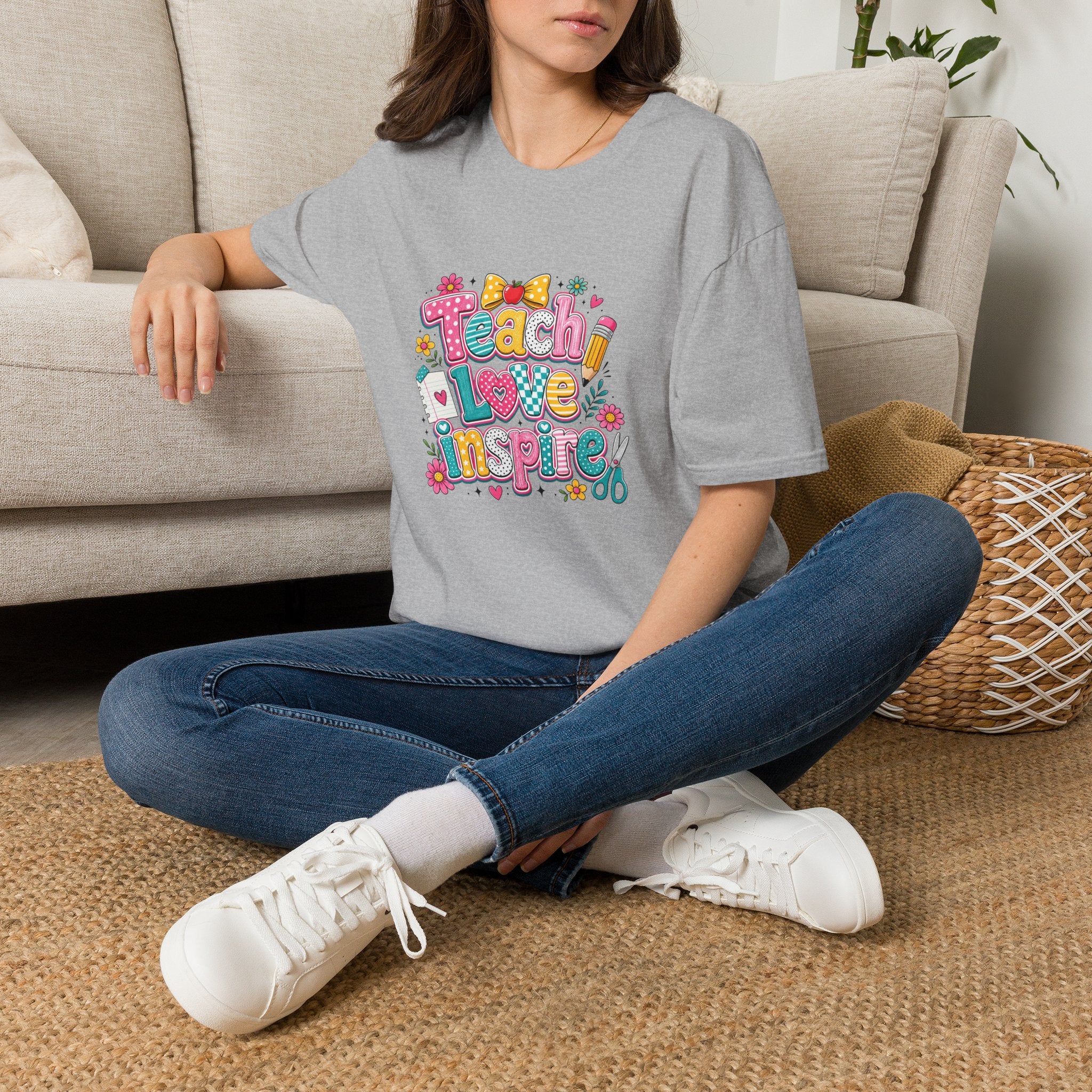 Teach Love Inspire T-Shirt — Cute Colorful Teacher Gift School Appreciation Tee