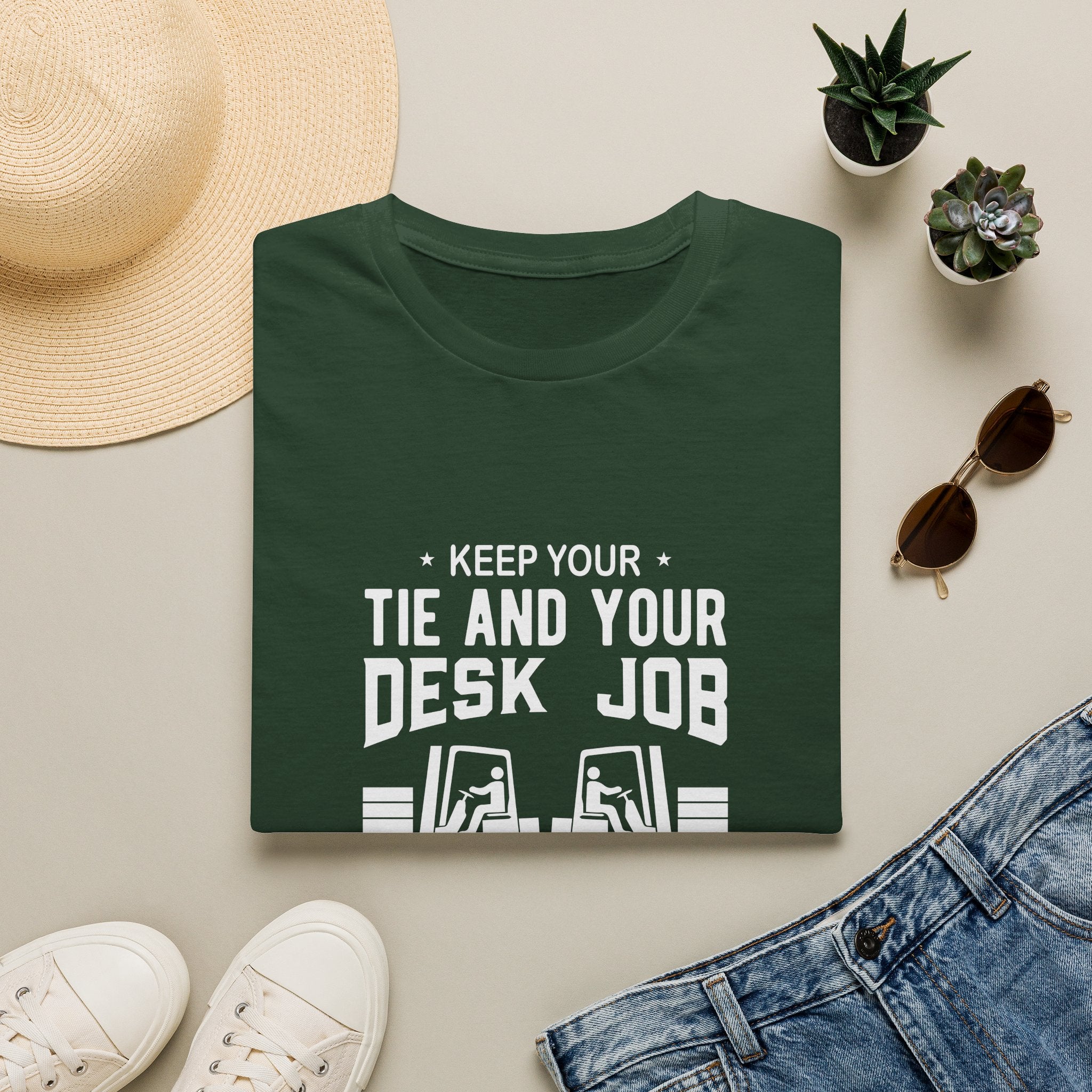 Keep Your Tie and Your Desk Job — Funny Forklift Truck T-Shirt