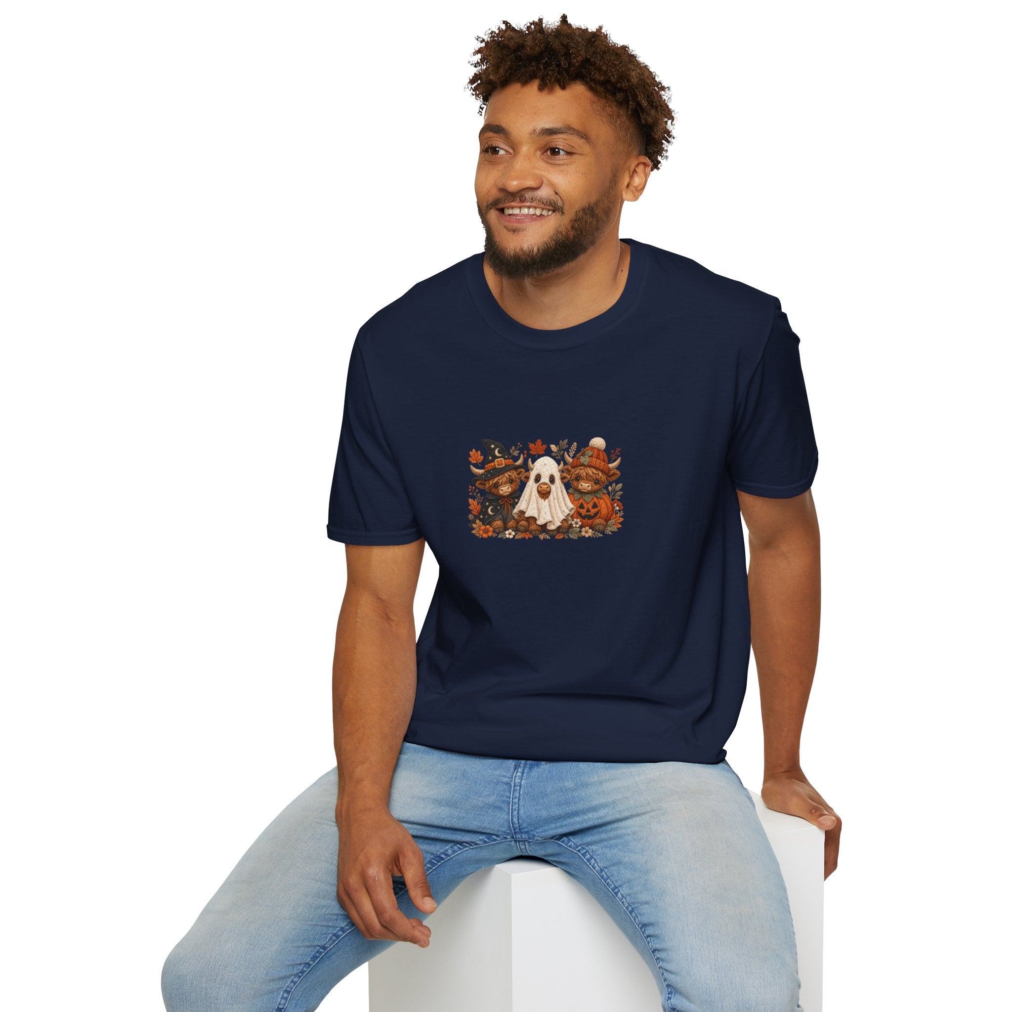 Halloween Cows Trio T-Shirt — Cute Funny Gift for Her Ghost & Pumpkin Fall Tee