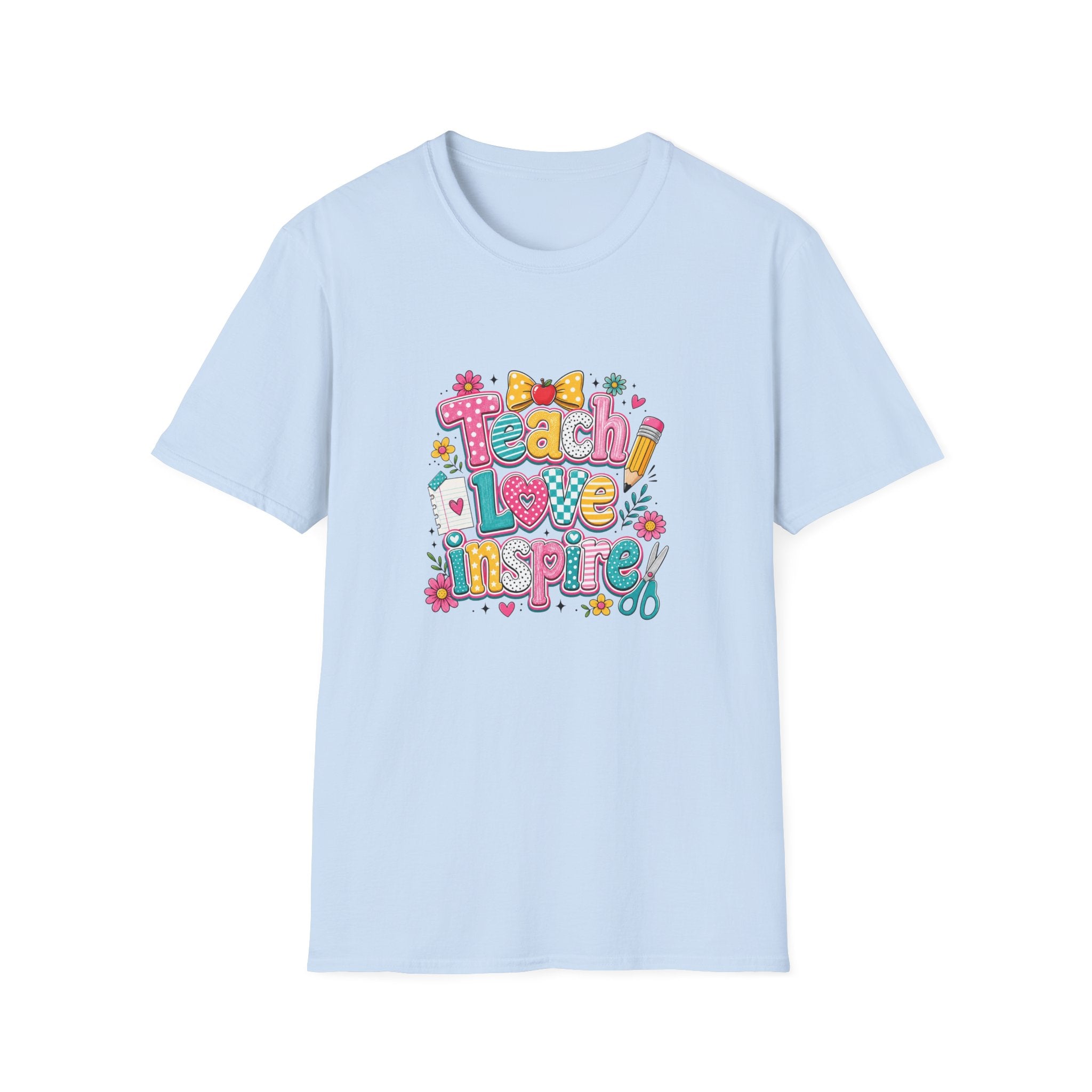 Teach Love Inspire T-Shirt — Cute Colorful Teacher Gift School Appreciation Tee