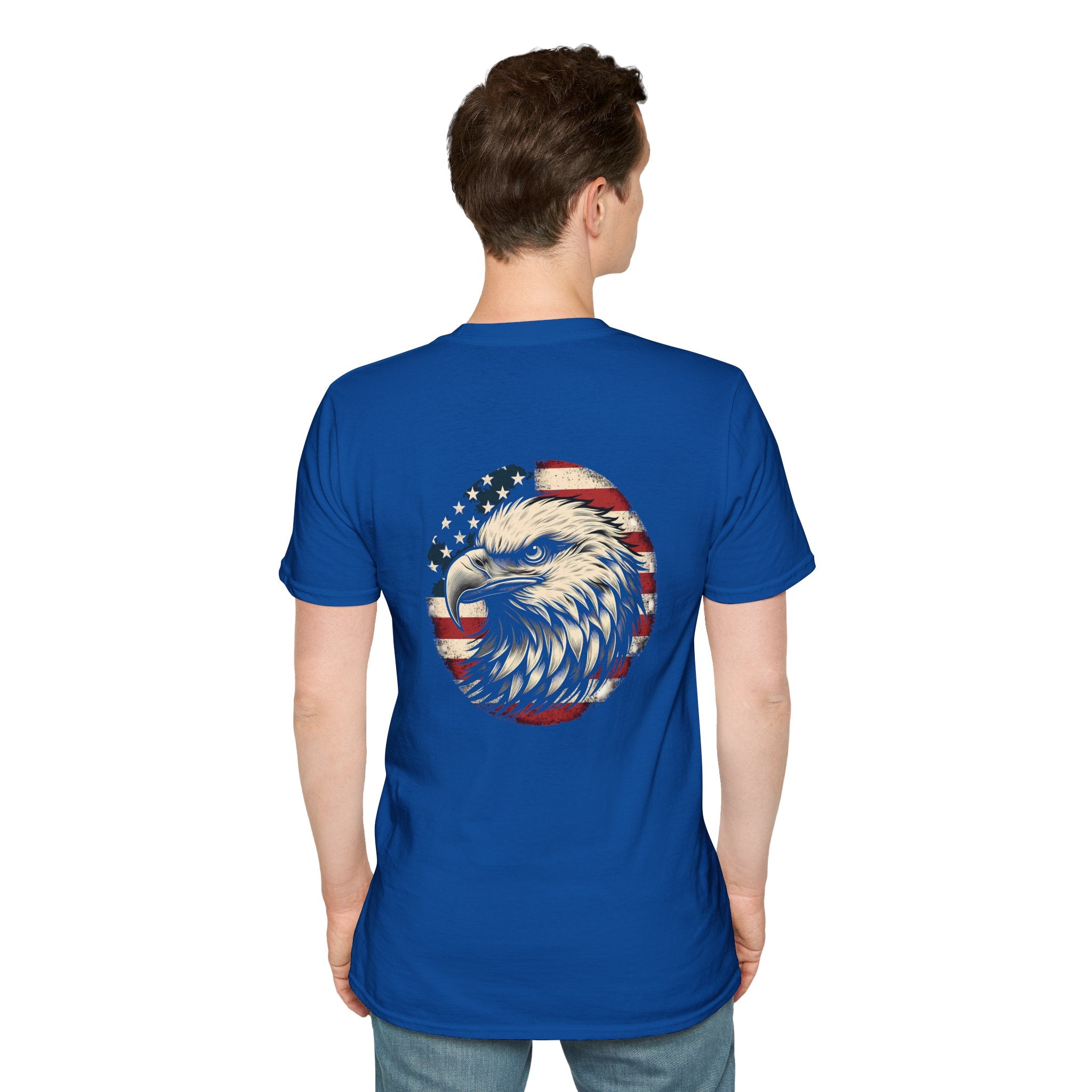 Patriotic Bald Eagle T-Shirt — American Flag Gift for Him Fourth of July Graphic Tee