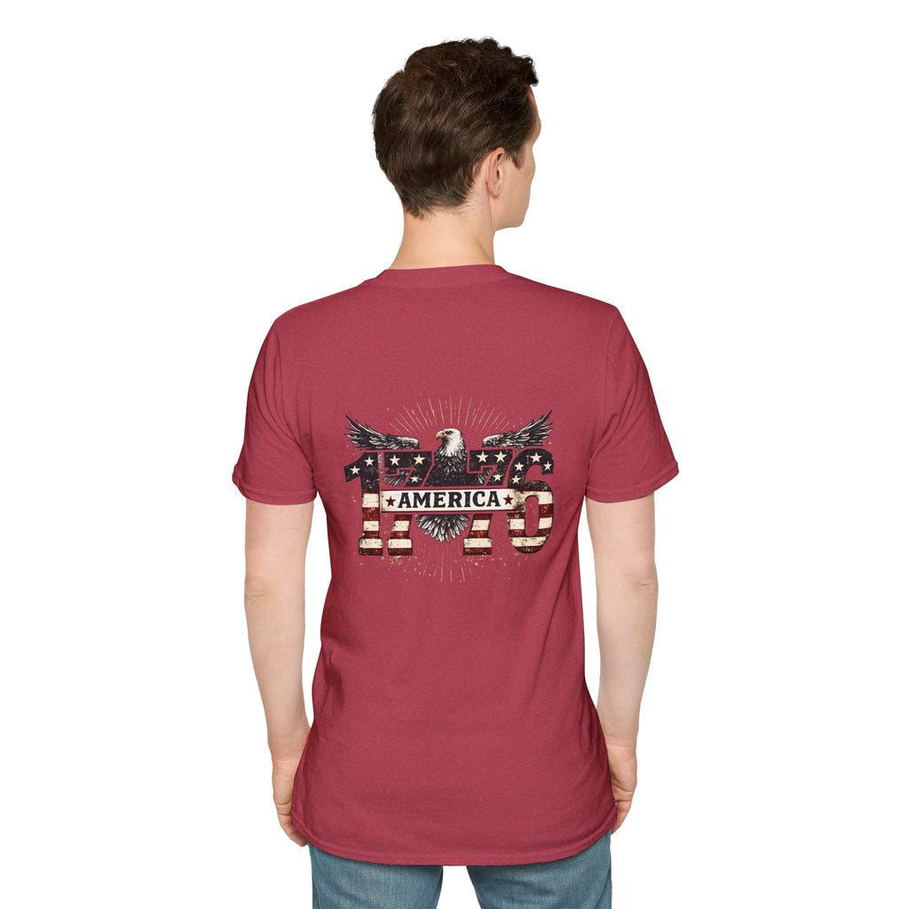1776 American Flag Eagle T-Shirt — Vintage Patriotic Gift for Him Fourth of July Tee