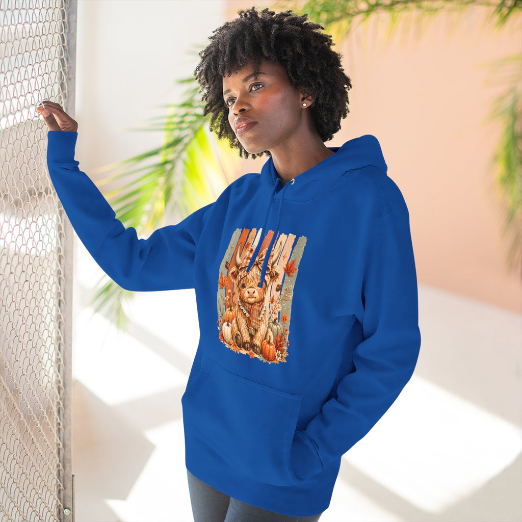 Autumn Pumpkin Cow Hoodie — Cute Fall Gift for Women Cozy Graphic Pullover