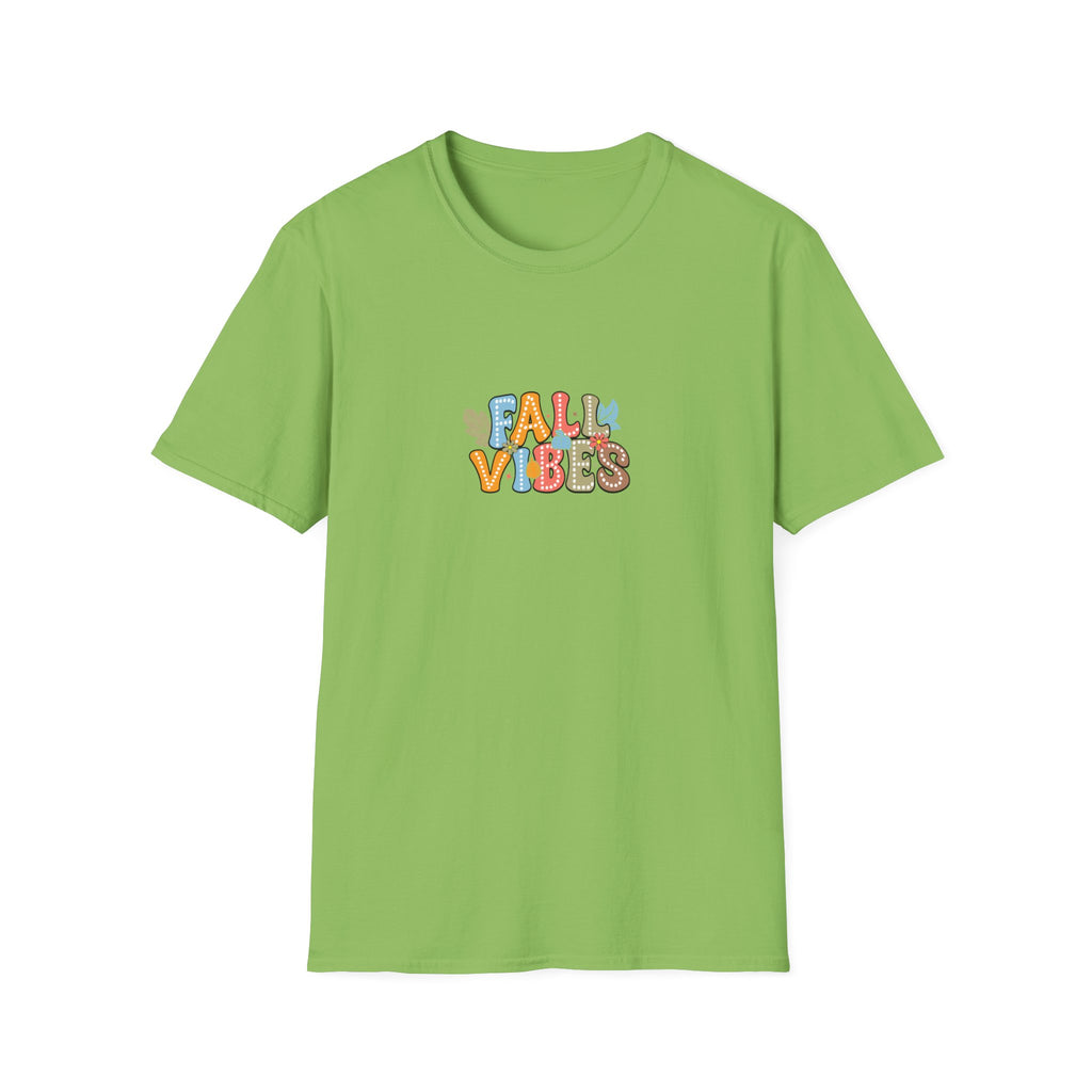 Fall Vibes Colorful Autumn T-Shirt — Cute Fall Gift for Women Graphic Tee