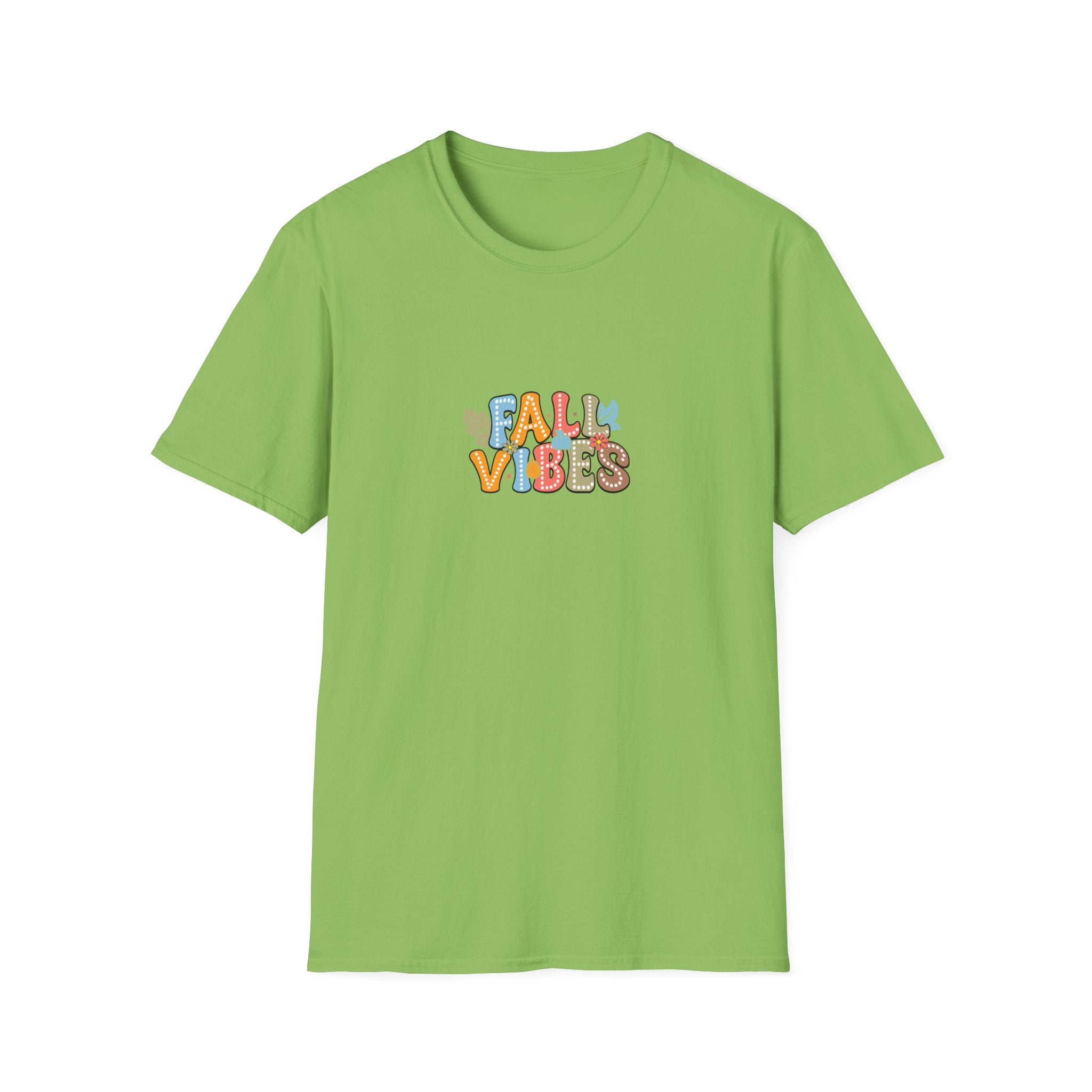 Fall Vibes Colorful Autumn T-Shirt — Cute Fall Gift for Women Graphic Tee