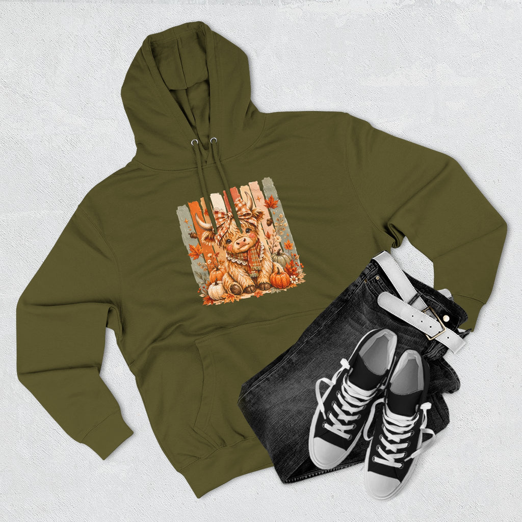 Autumn Pumpkin Cow Hoodie — Cute Fall Gift for Women Cozy Graphic Pullover