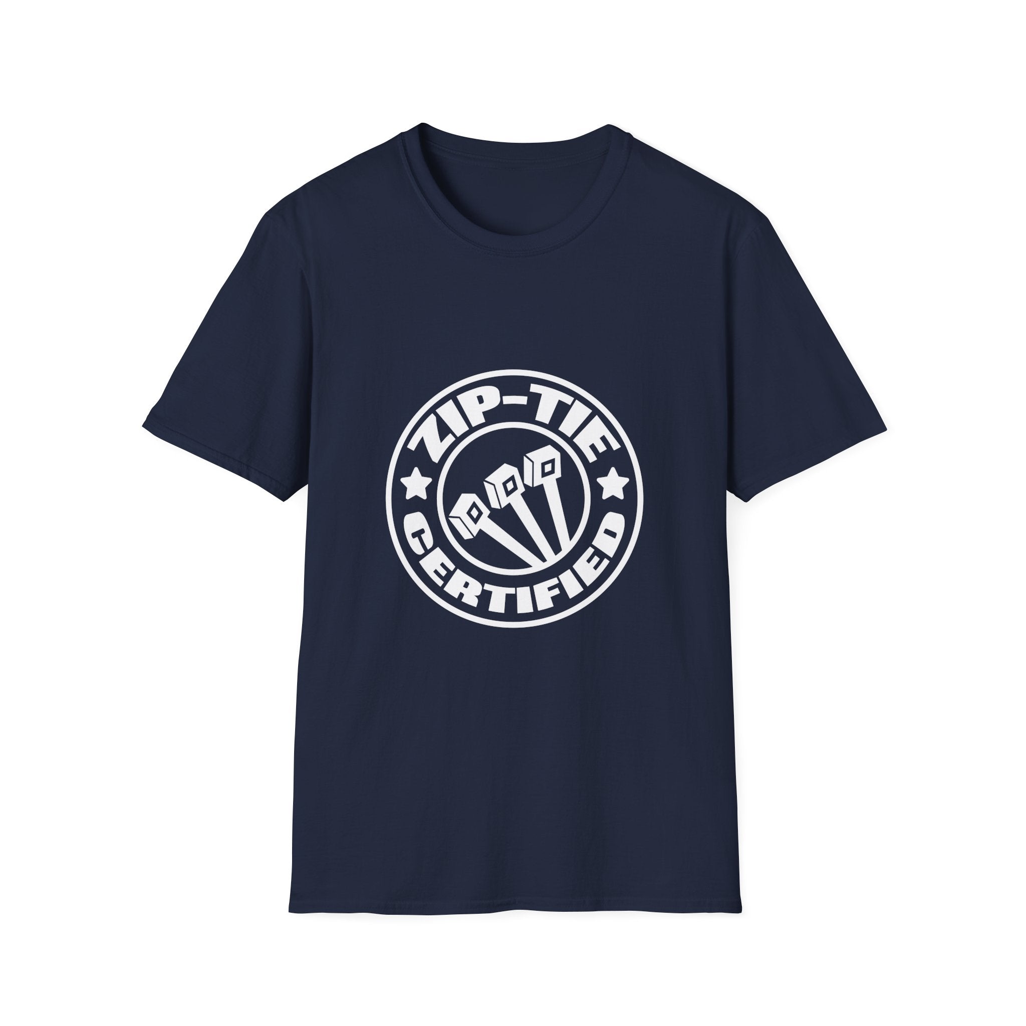 Zip-Tie Certified T-Shirt — Funny Handyman Gift for Him Bold Graphic Tee