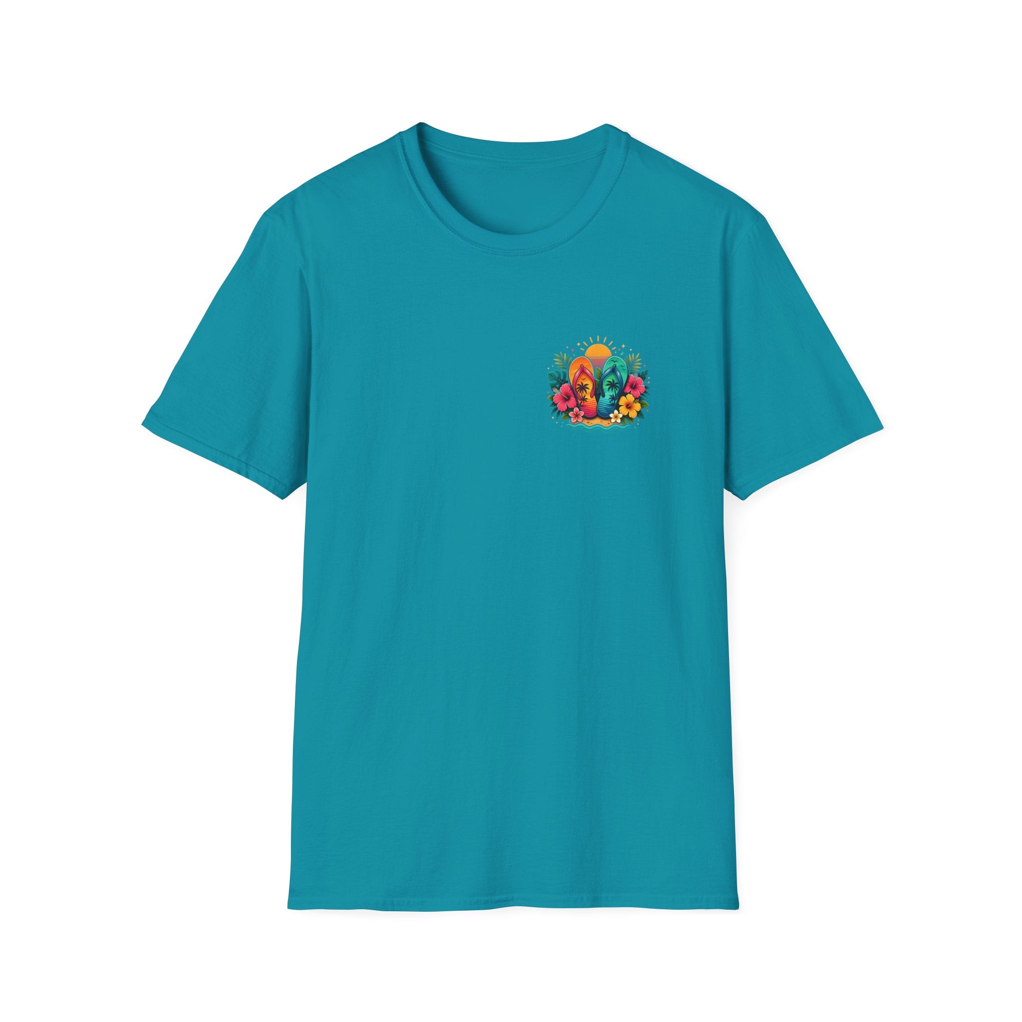 Floral Surf Chest Print T-Shirt — Cute Beach Gift for Women Graphic Tee