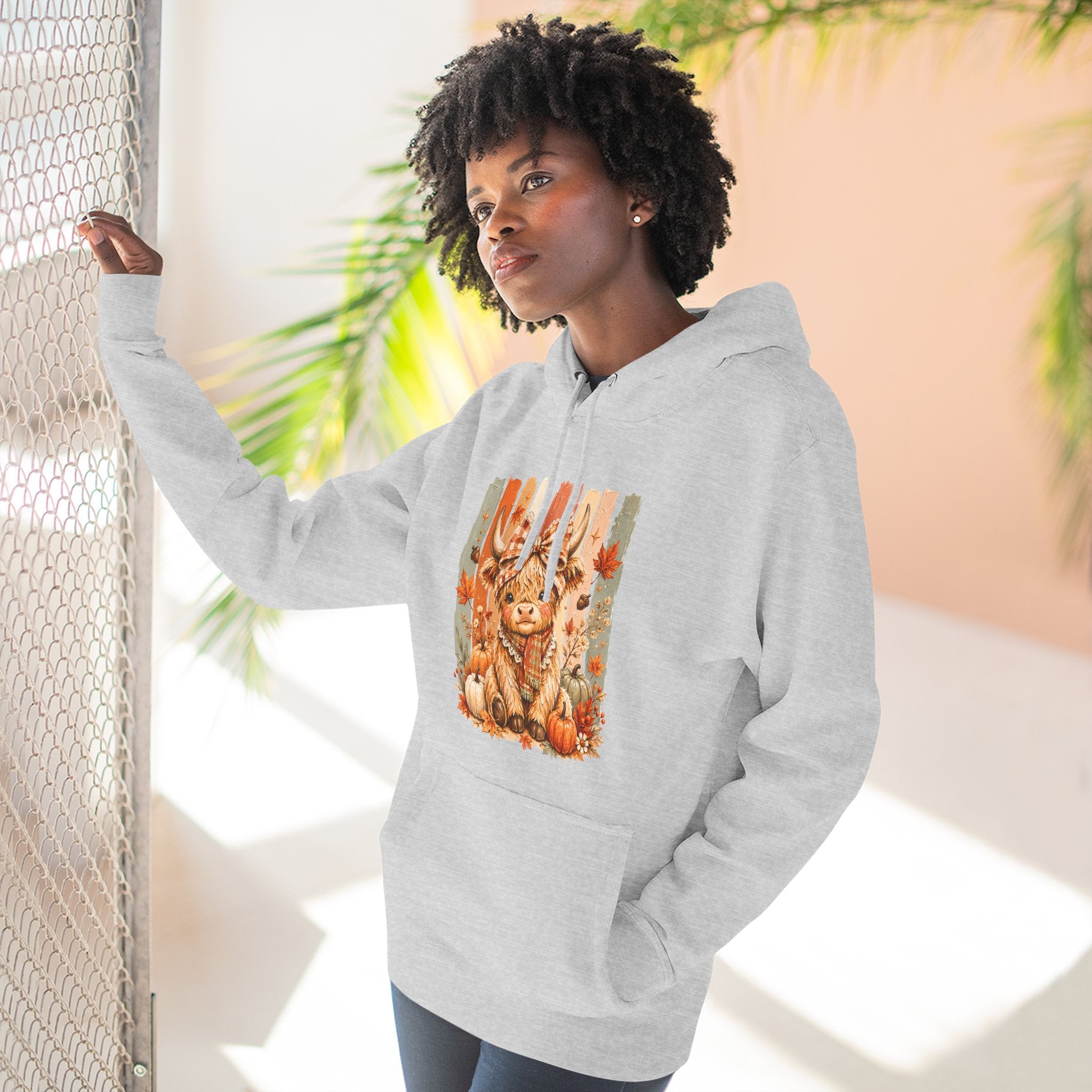 Autumn Pumpkin Cow Hoodie — Cute Fall Gift for Women Cozy Graphic Pullover