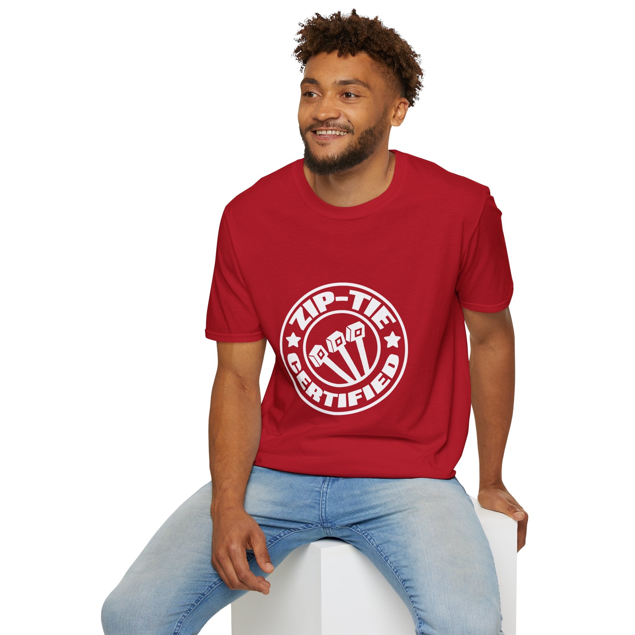 Zip-Tie Certified T-Shirt — Funny Handyman Gift for Him Bold Graphic Tee