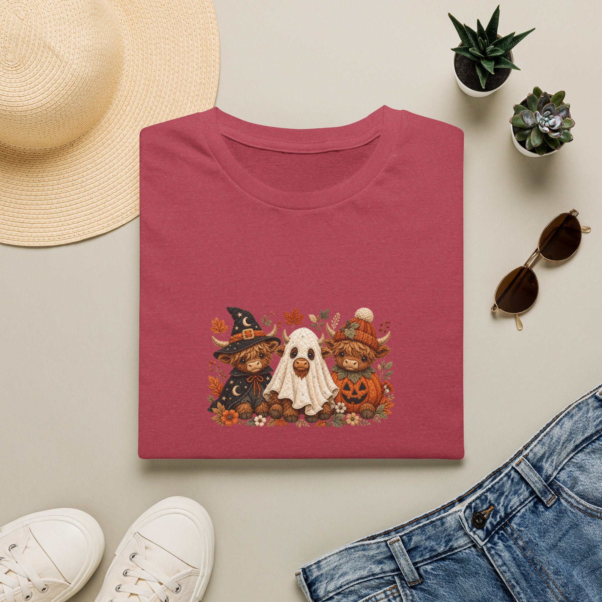 Halloween Cows Trio T-Shirt — Cute Funny Gift for Her Ghost & Pumpkin Fall Tee