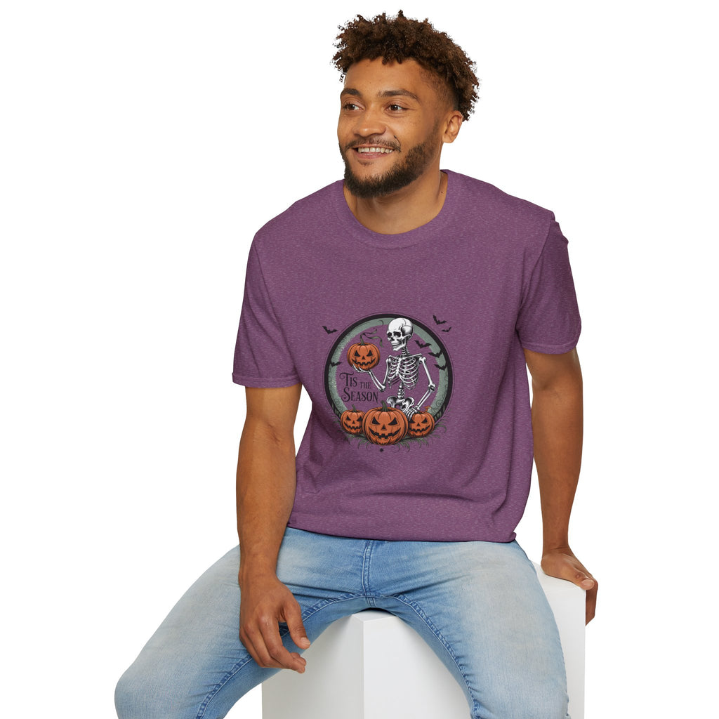 Tis the Season Skeleton Pumpkin T-Shirt — Funny Halloween Gift for Women Graphic Tee