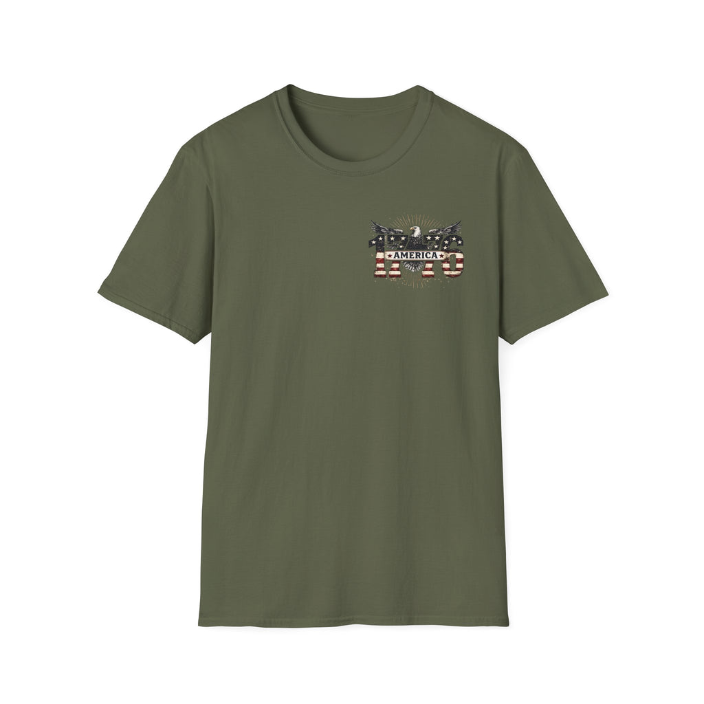 1776 American Flag Eagle T-Shirt — Vintage Patriotic Gift for Him Fourth of July Tee