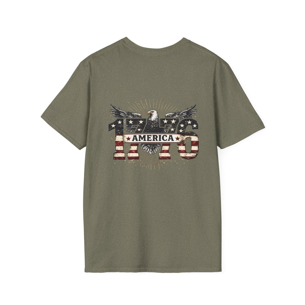 1776 American Flag Eagle T-Shirt — Vintage Patriotic Gift for Him Fourth of July Tee