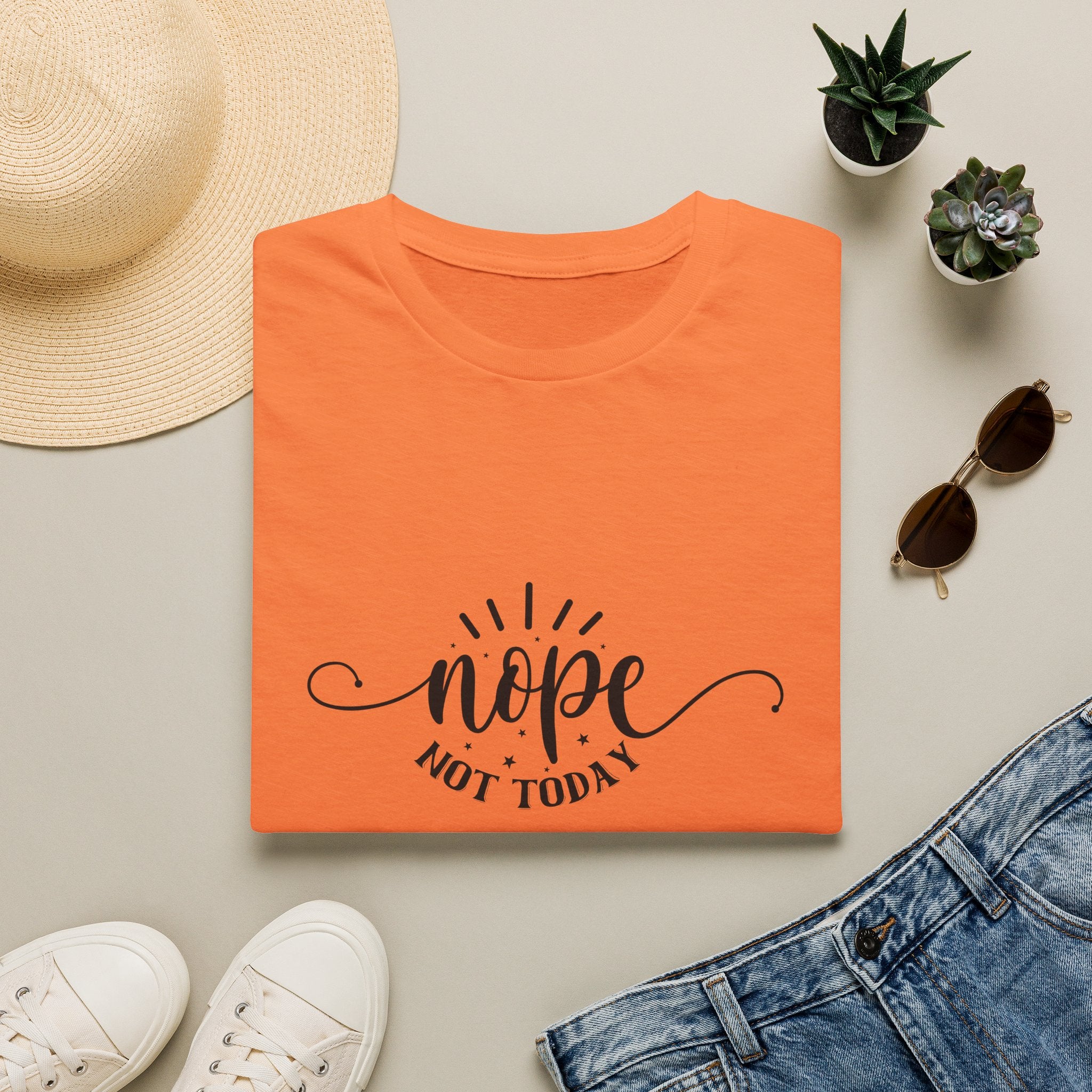 Nope Not Today T-Shirt — Funny Sarcastic Anti-Monday Gift for Her Women's Graphic Tee