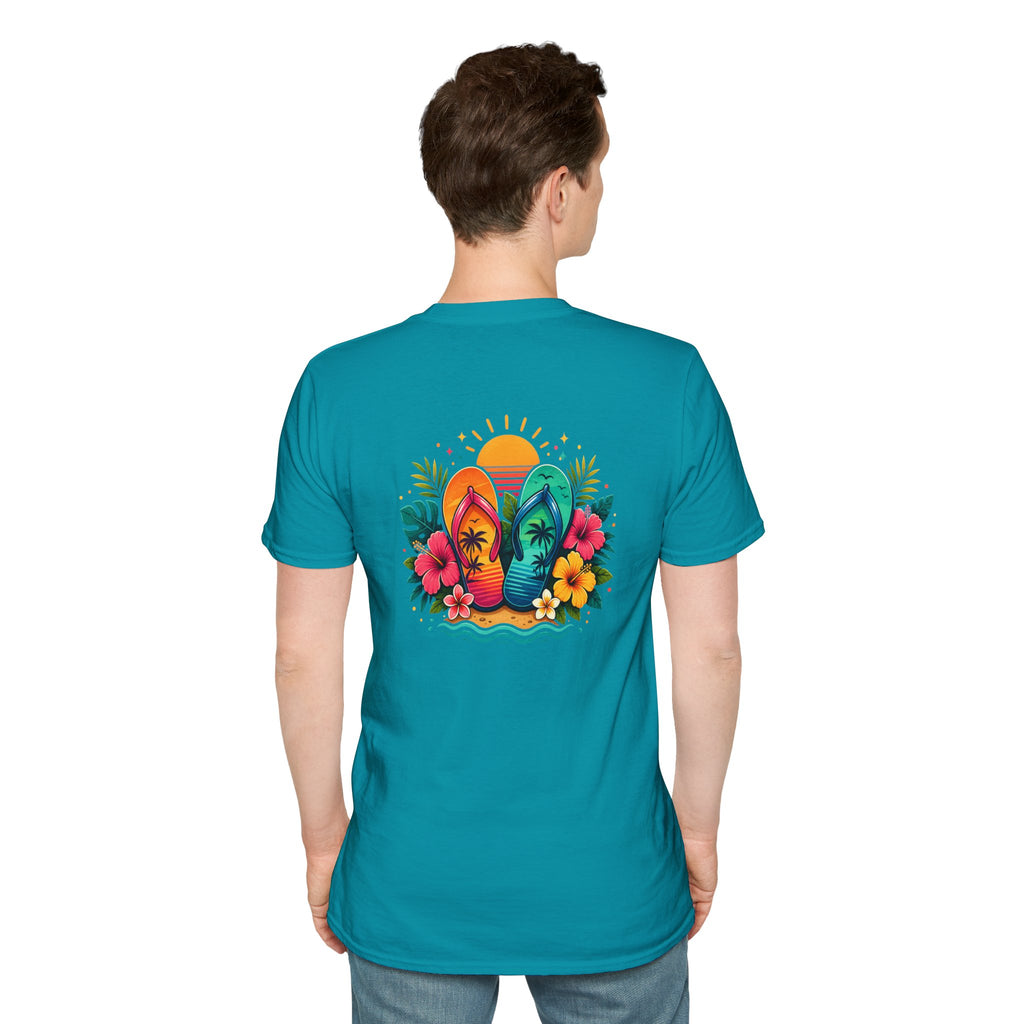 Floral Surf Chest Print T-Shirt — Cute Beach Gift for Women Graphic Tee