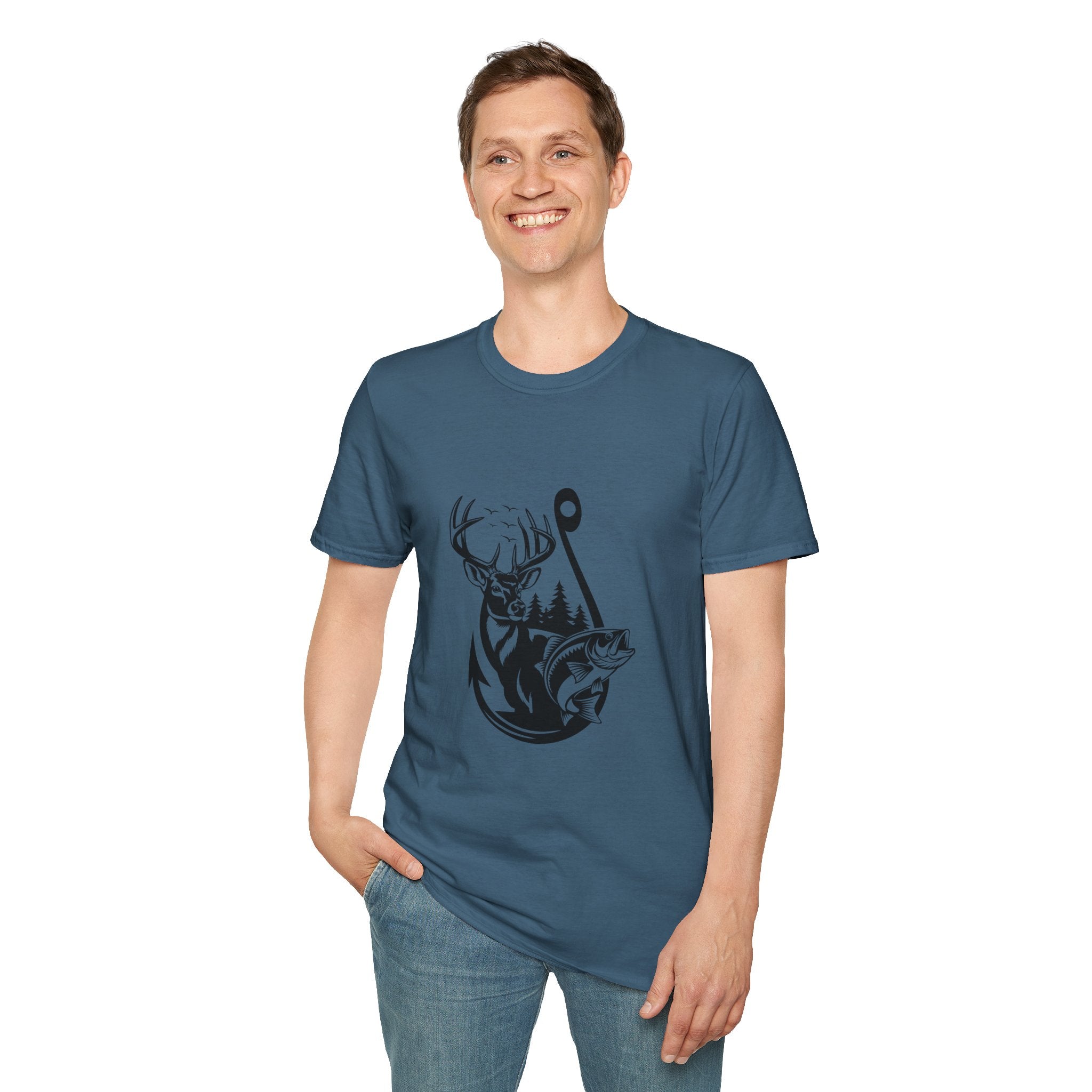 Hunt Fish & Forest Adventure T-Shirt — Outdoor Gift for Hunters & Fishermen