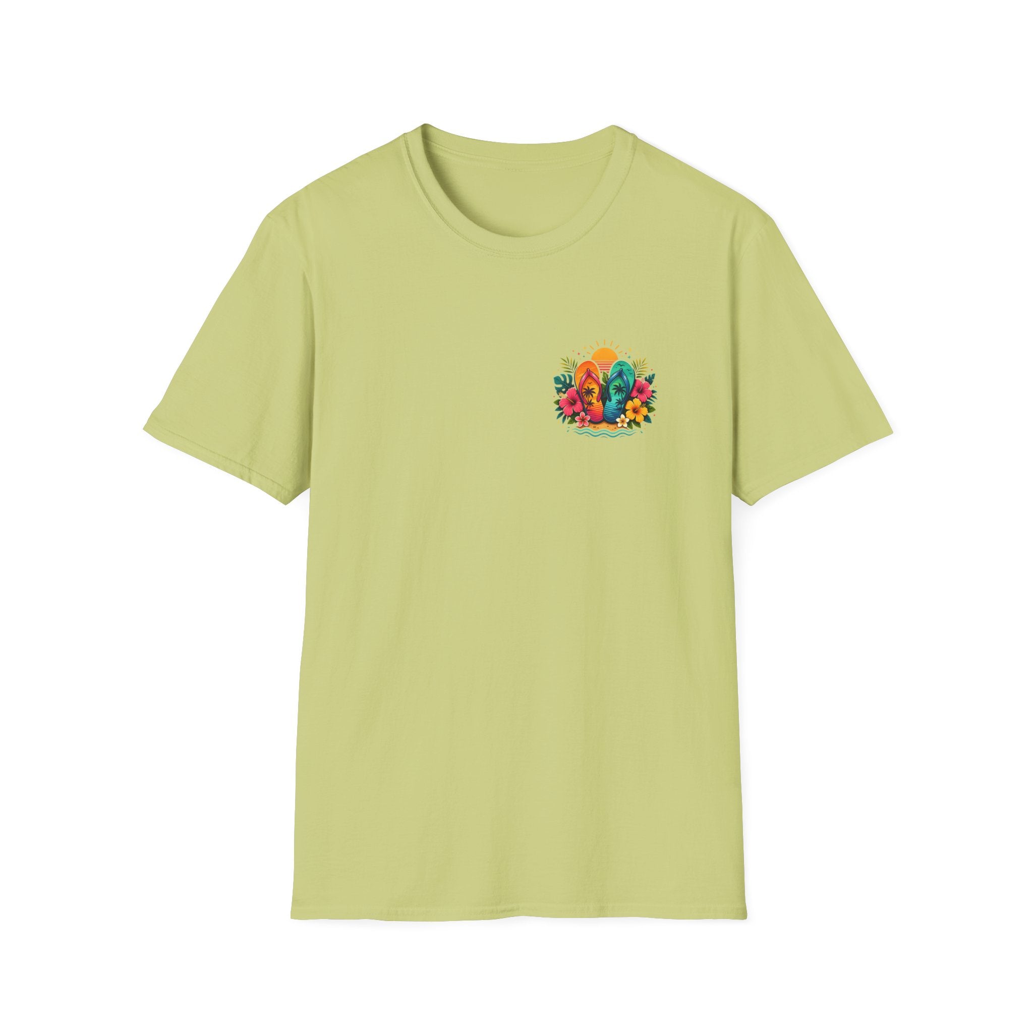 Floral Surf Chest Print T-Shirt — Cute Beach Gift for Women Graphic Tee