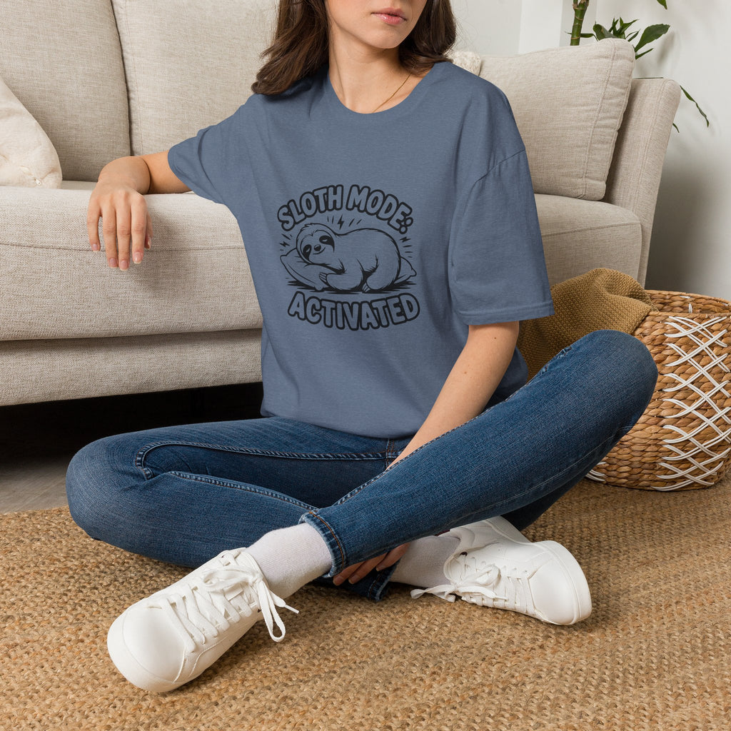 Sloth Mode Activated T-Shirt — Funny Lazy Gift for Her Cute Animal Graphic Tee