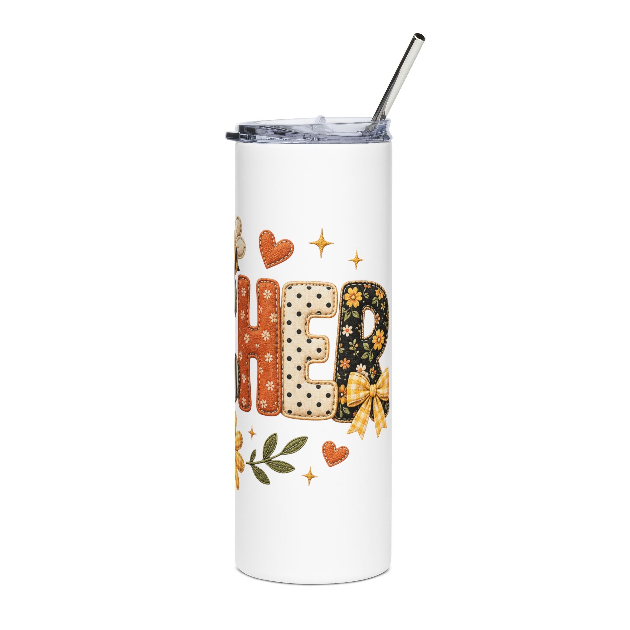 Cute Bee & Sunflower Teacher Tumbler — Cute Gift for Teachers 20oz Stainless Steel Cup