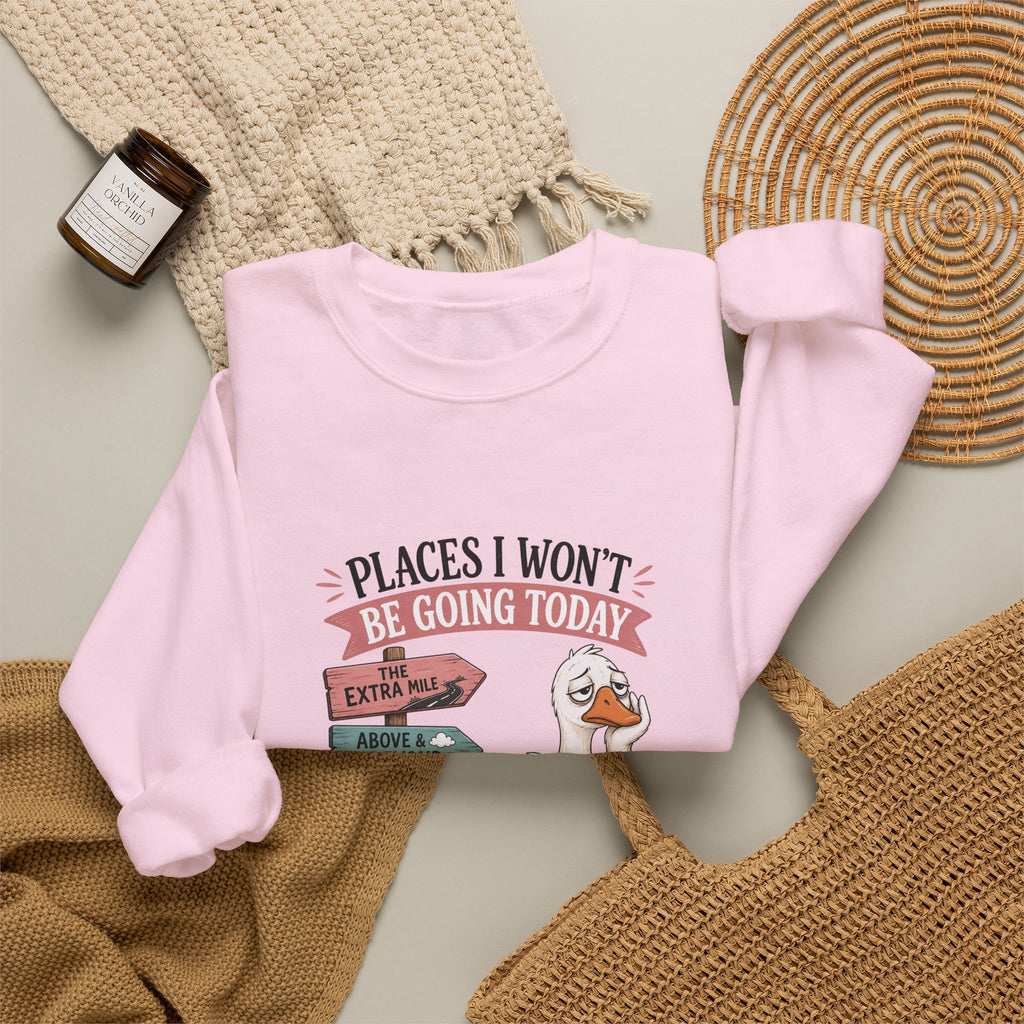 Places I Won't Be Going Today Goose Sweatshirt — Funny Introvert Gift for Her Crewneck