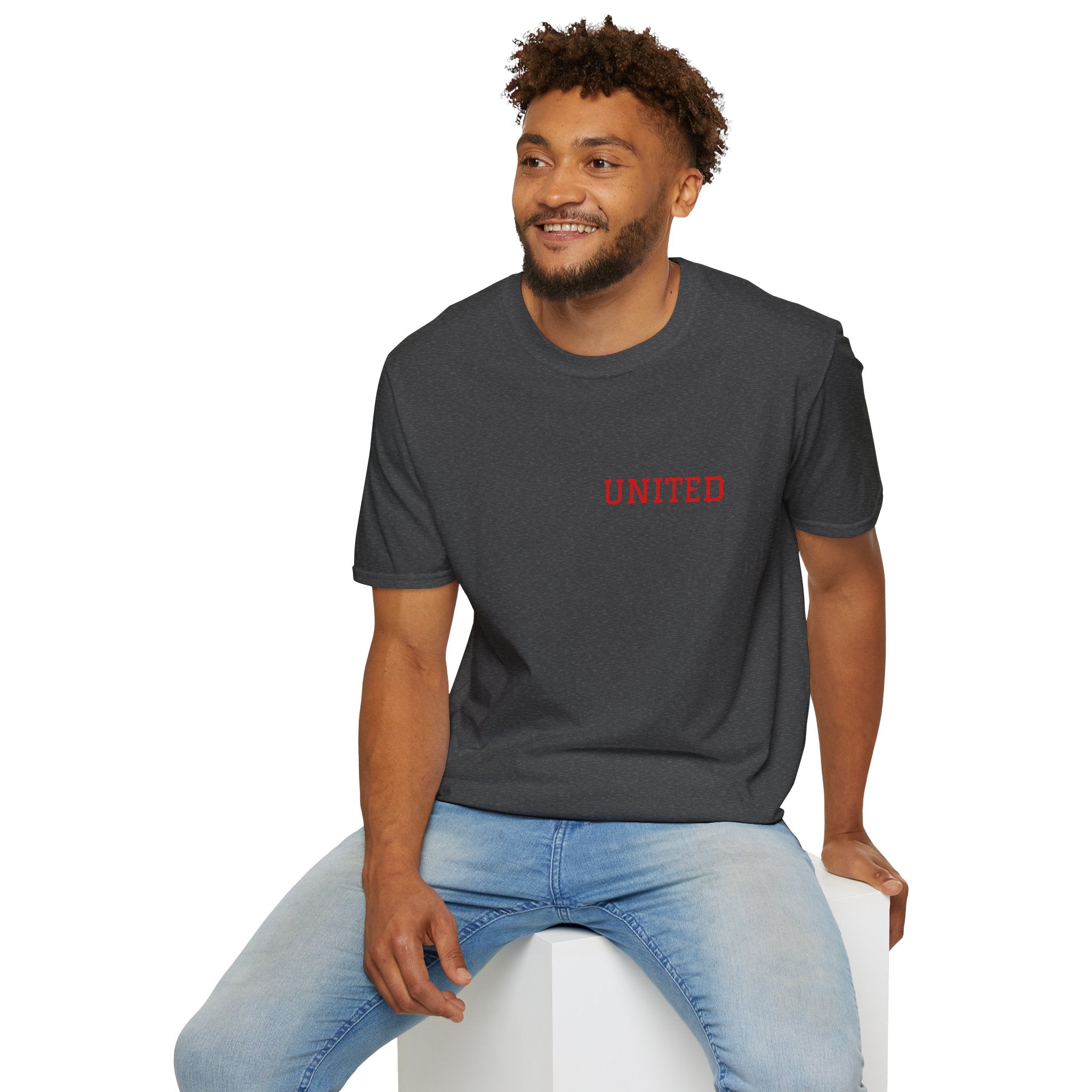 United American Flag T-Shirt — Patriotic Gift for Him Red Chest Graphic Tee
