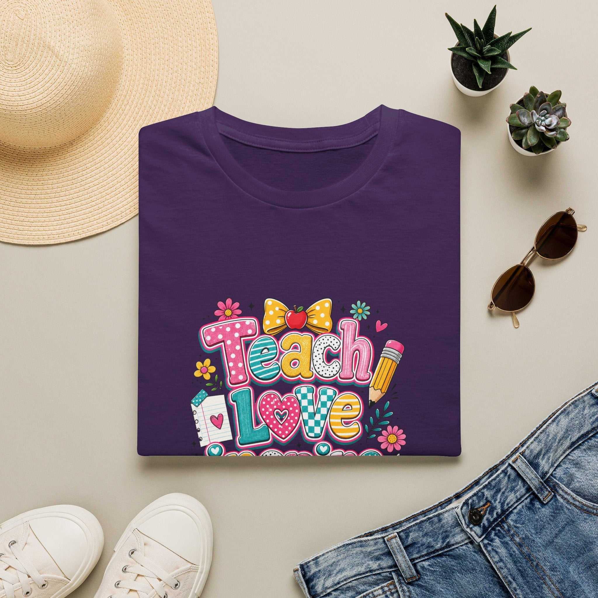 Teach Love Inspire T-Shirt — Cute Colorful Teacher Gift School Appreciation Tee