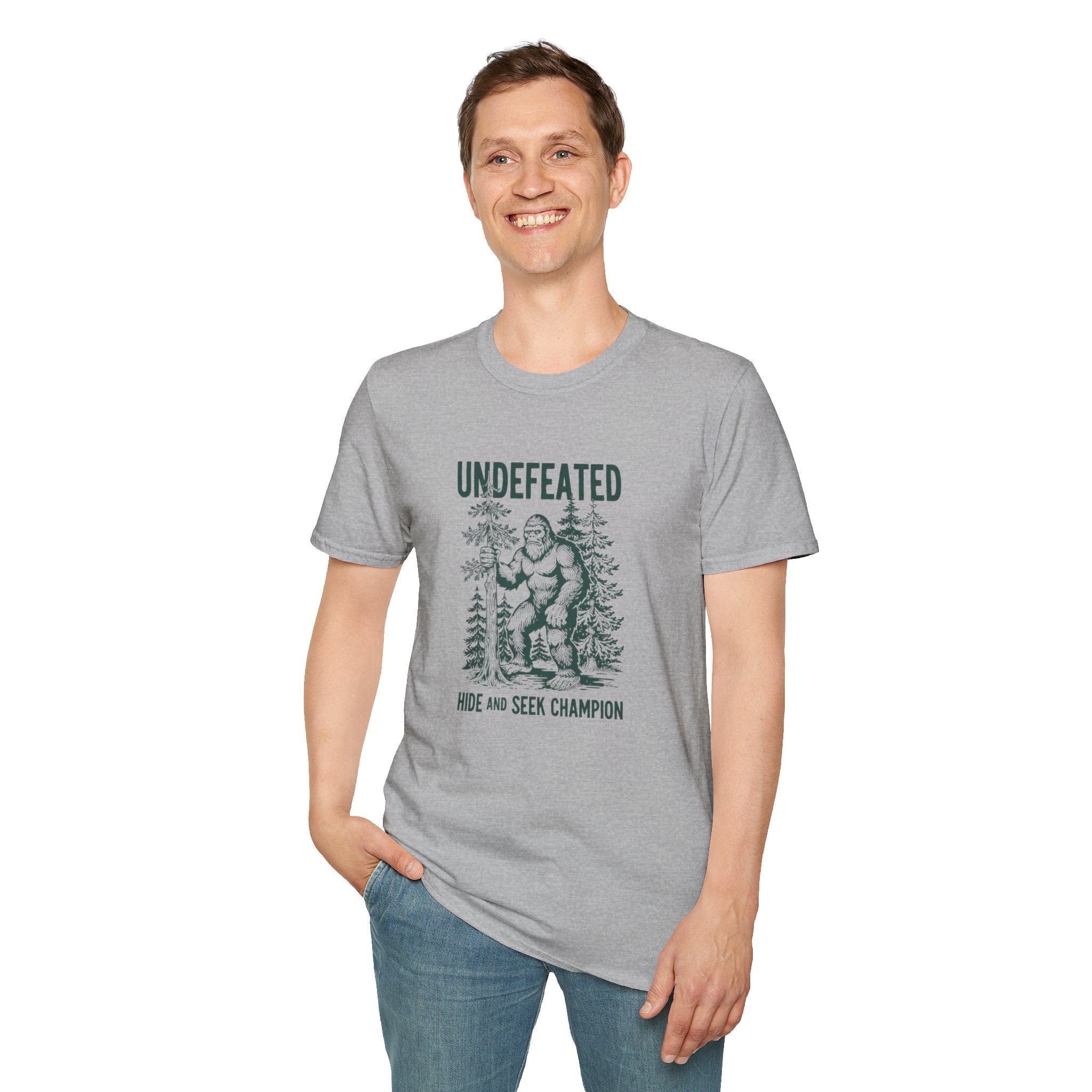 Undefeated Bigfoot T-Shirt — 'Hide and Seek Champion' Graphic Tee